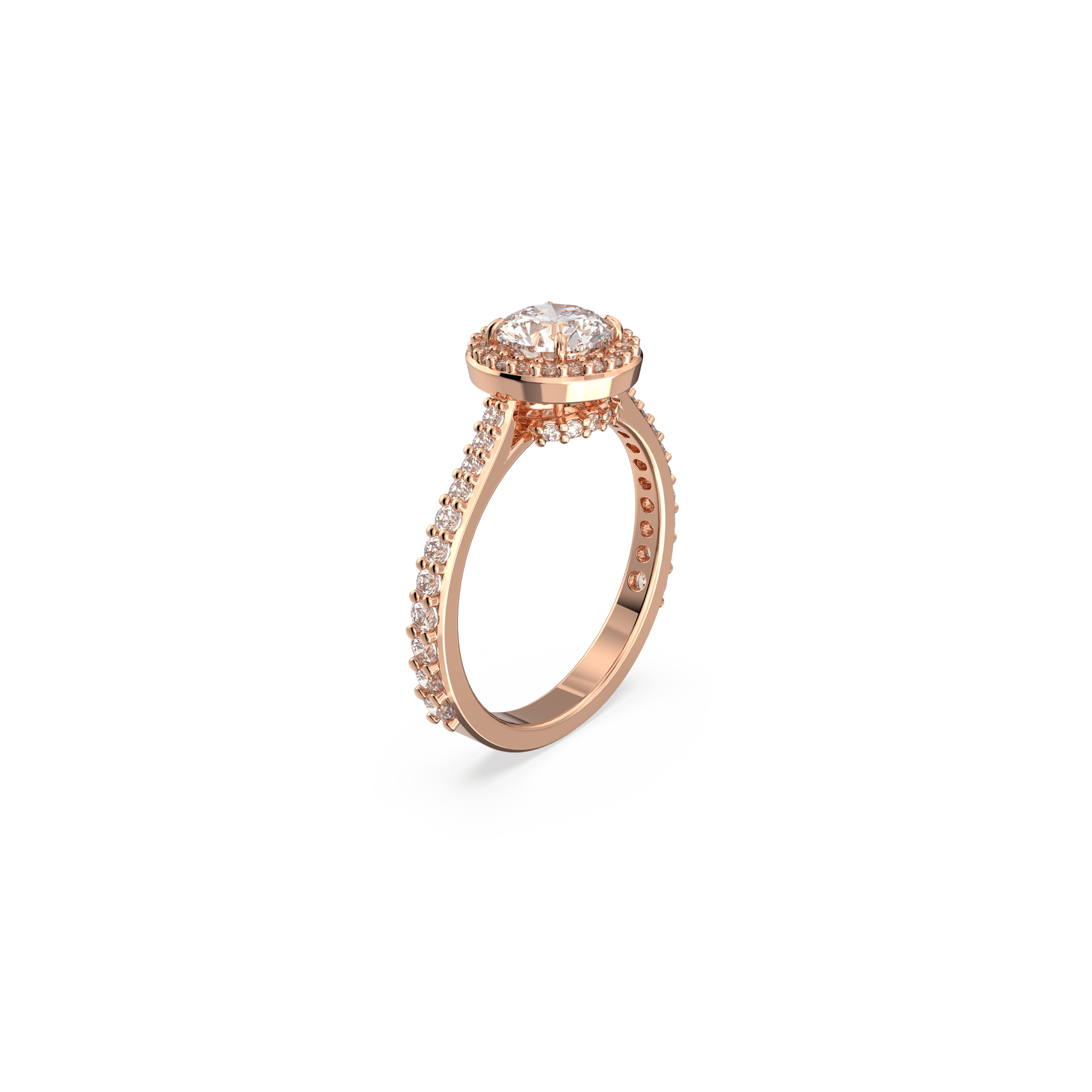 Stilla cocktail ring, Round cut, Pavé, White, Rose gold-tone plated 5642643
