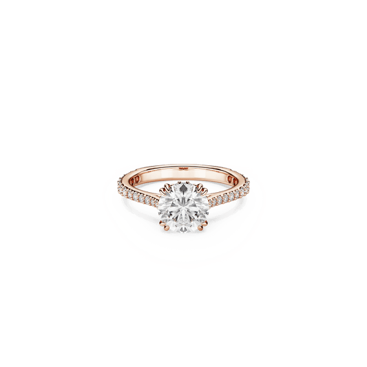 Stilla cocktail ring, Round cut, Pavé, White, Rose gold-tone plated 5642643