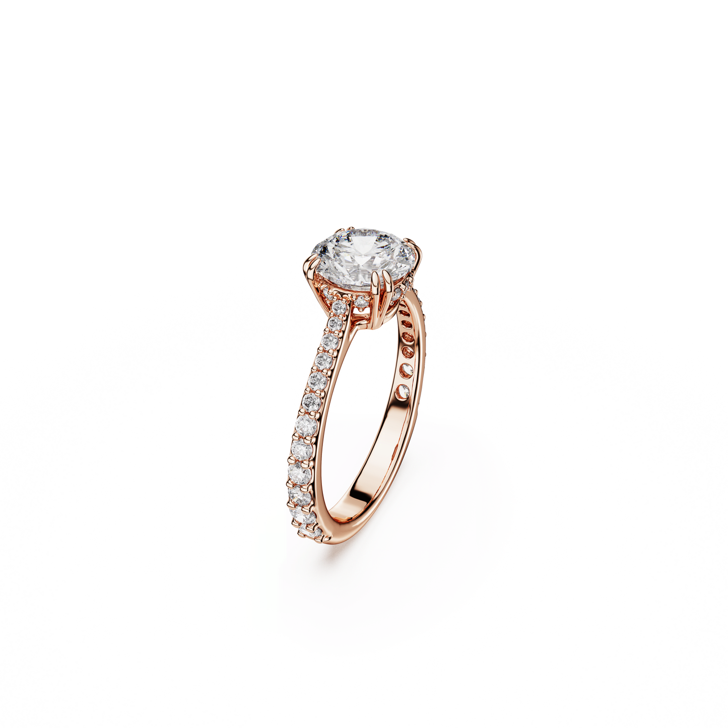 Stilla cocktail ring, Round cut, Pavé, White, Rose gold-tone plated 5642644
