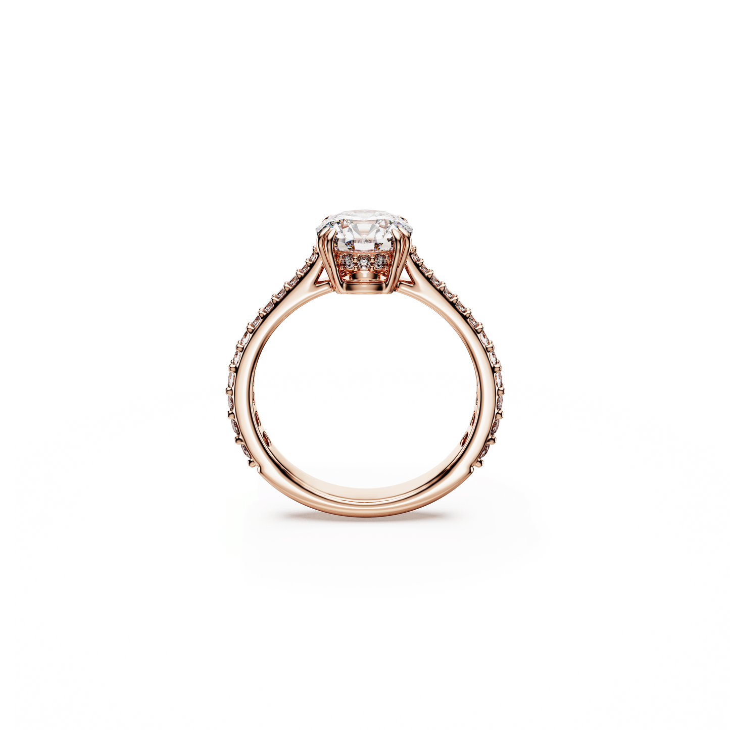 Stilla cocktail ring, Round cut, Pavé, White, Rose gold-tone plated 5642644