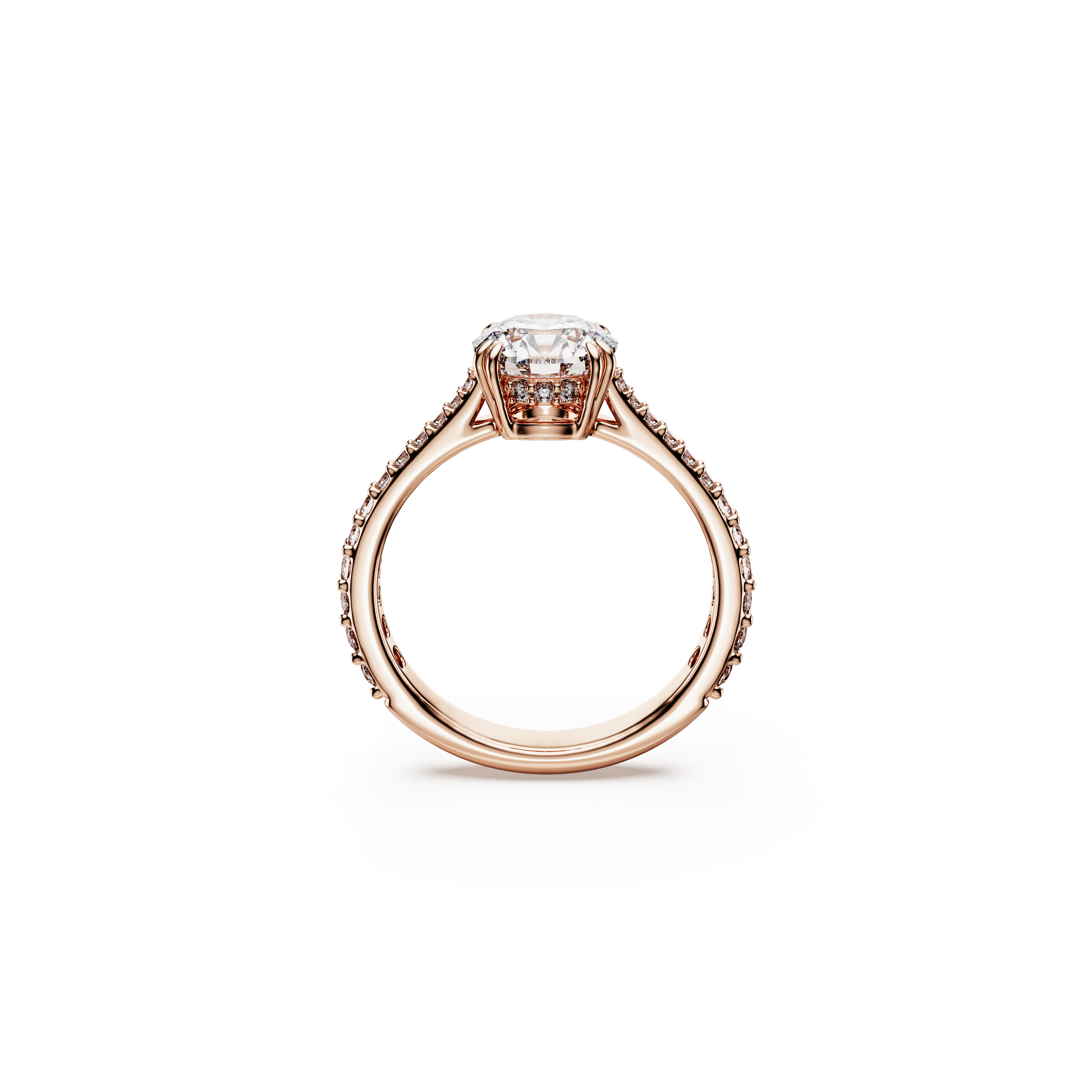 Stilla cocktail ring, Round cut, Pavé, White, Rose gold-tone plated 5642644
