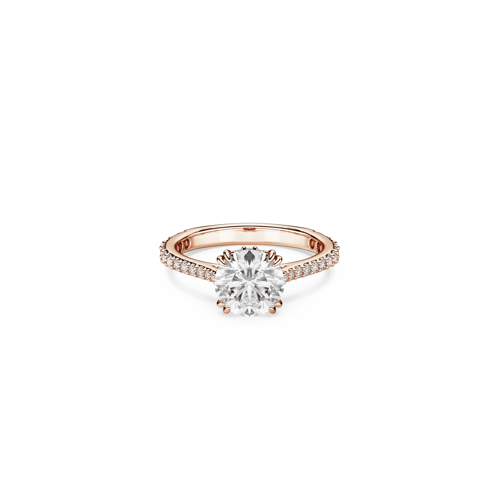 Stilla cocktail ring, Round cut, Pavé, White, Rose gold-tone plated 5642646