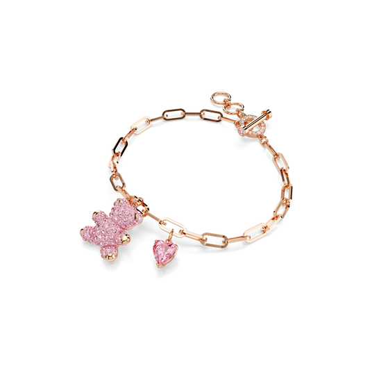 Teddy bracelet, Bear, Pink, Rose gold-tone plated 5642978