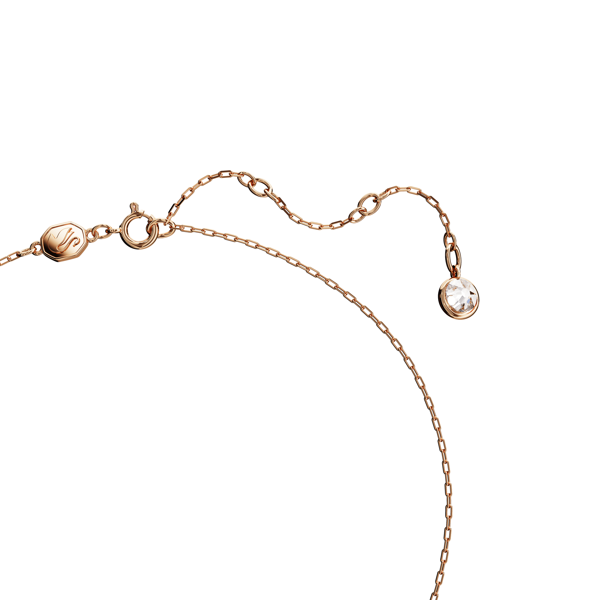 Swan pendant, Swan, Small, White, Rose gold-tone plated 5647555