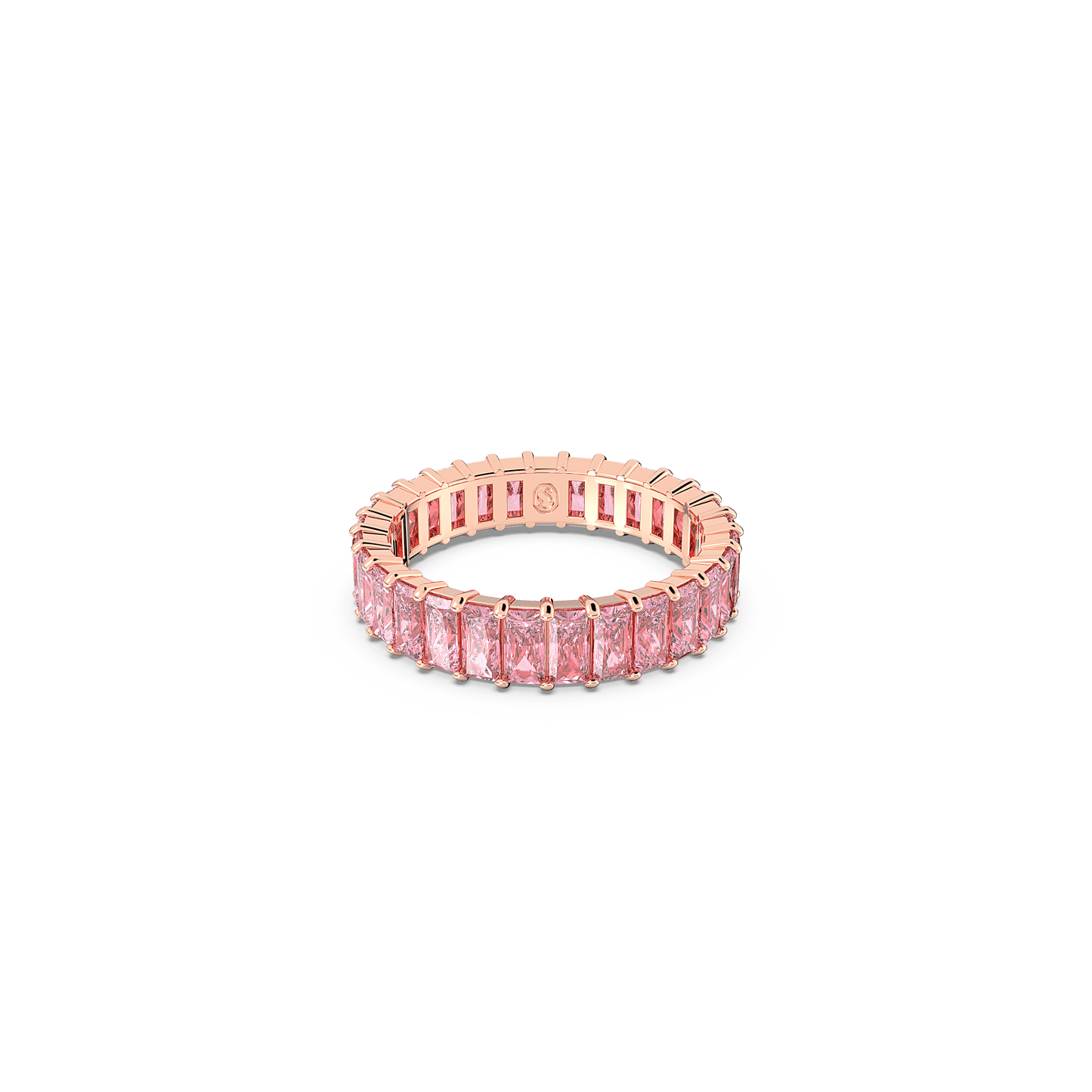Matrix ring, Baguette cut, Pink, Rose gold-tone plated 5647589