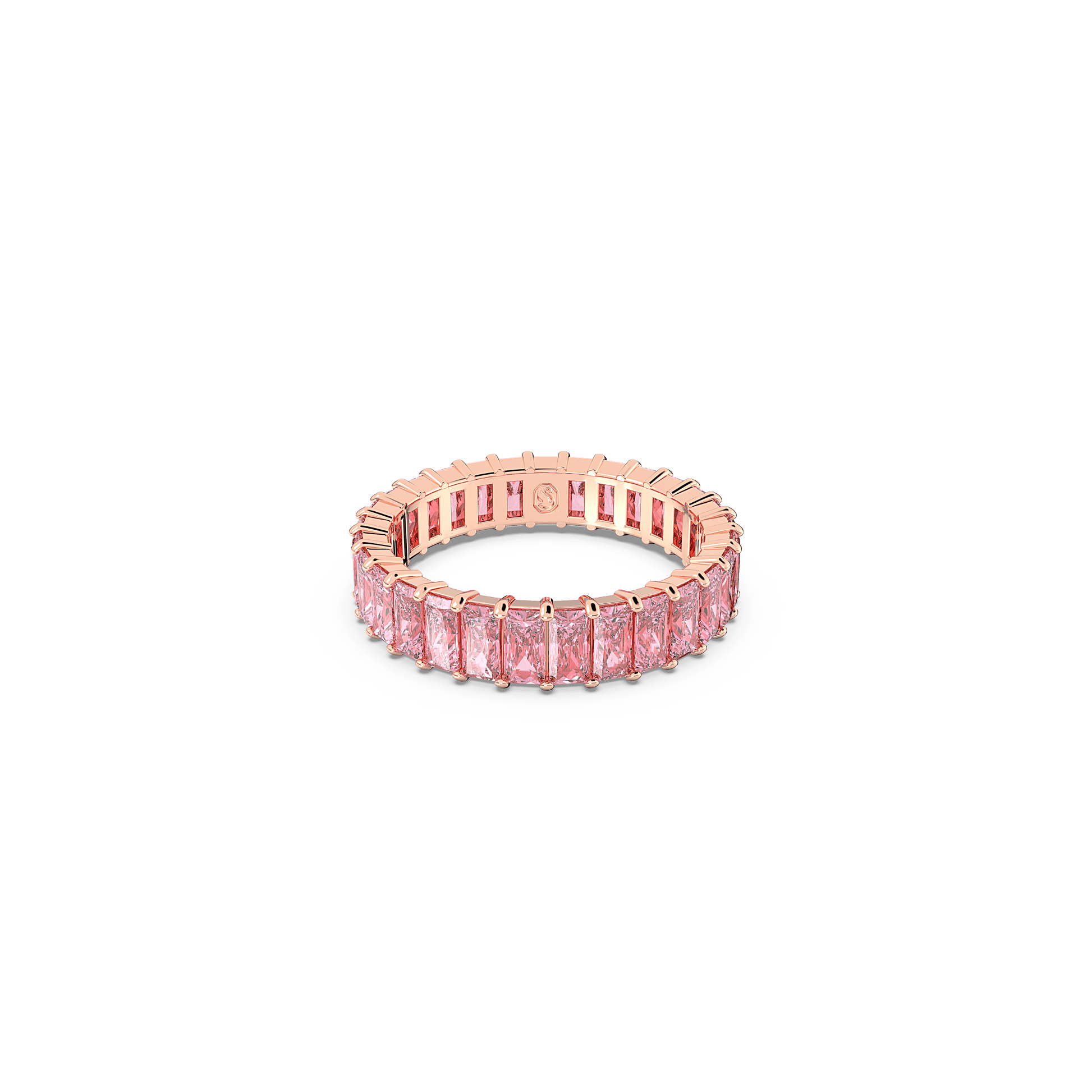 Matrix ring, Baguette cut, Pink, Rose gold-tone plated 5647589