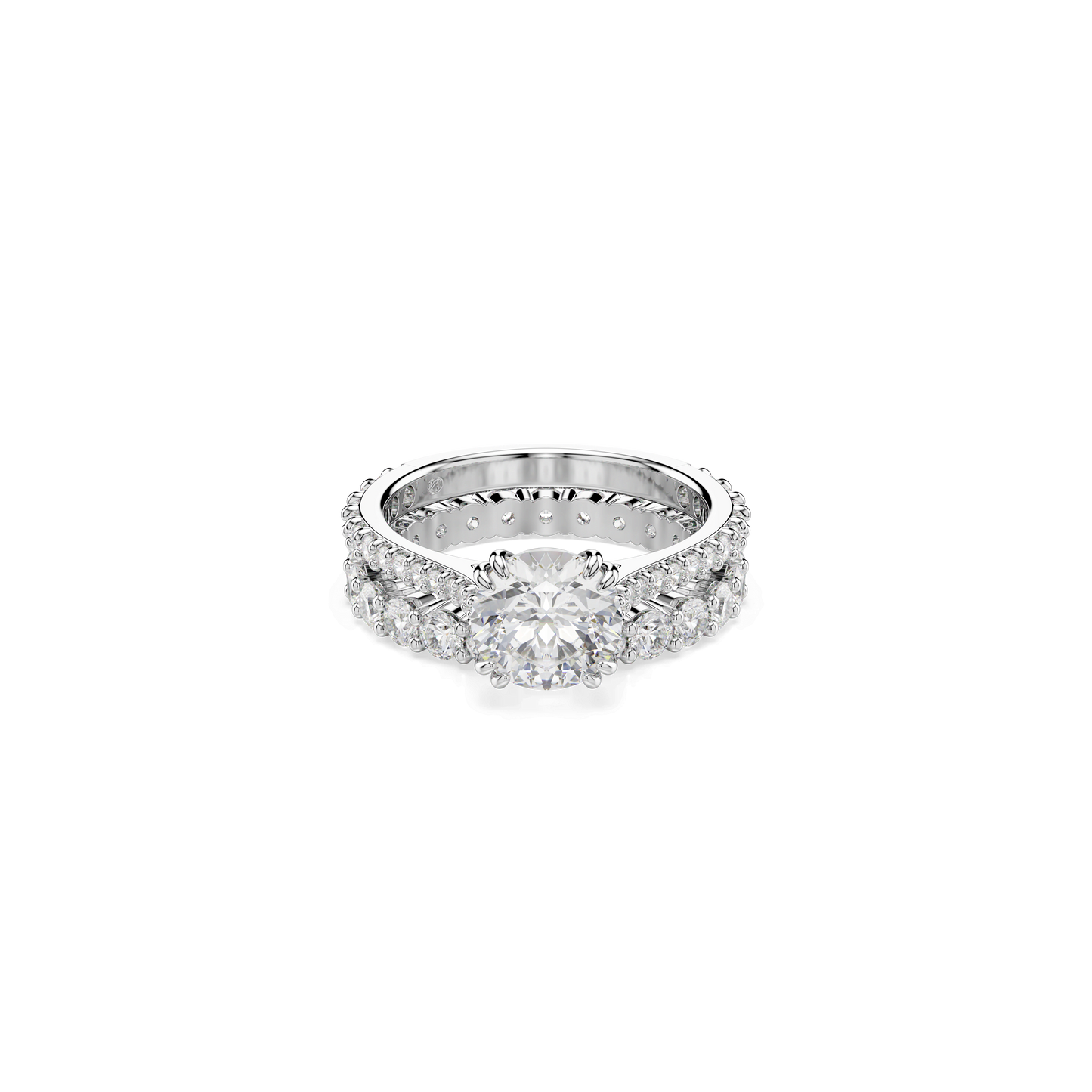 Stilla ring, Set (2), Round cut, White, Rhodium plated 5647662