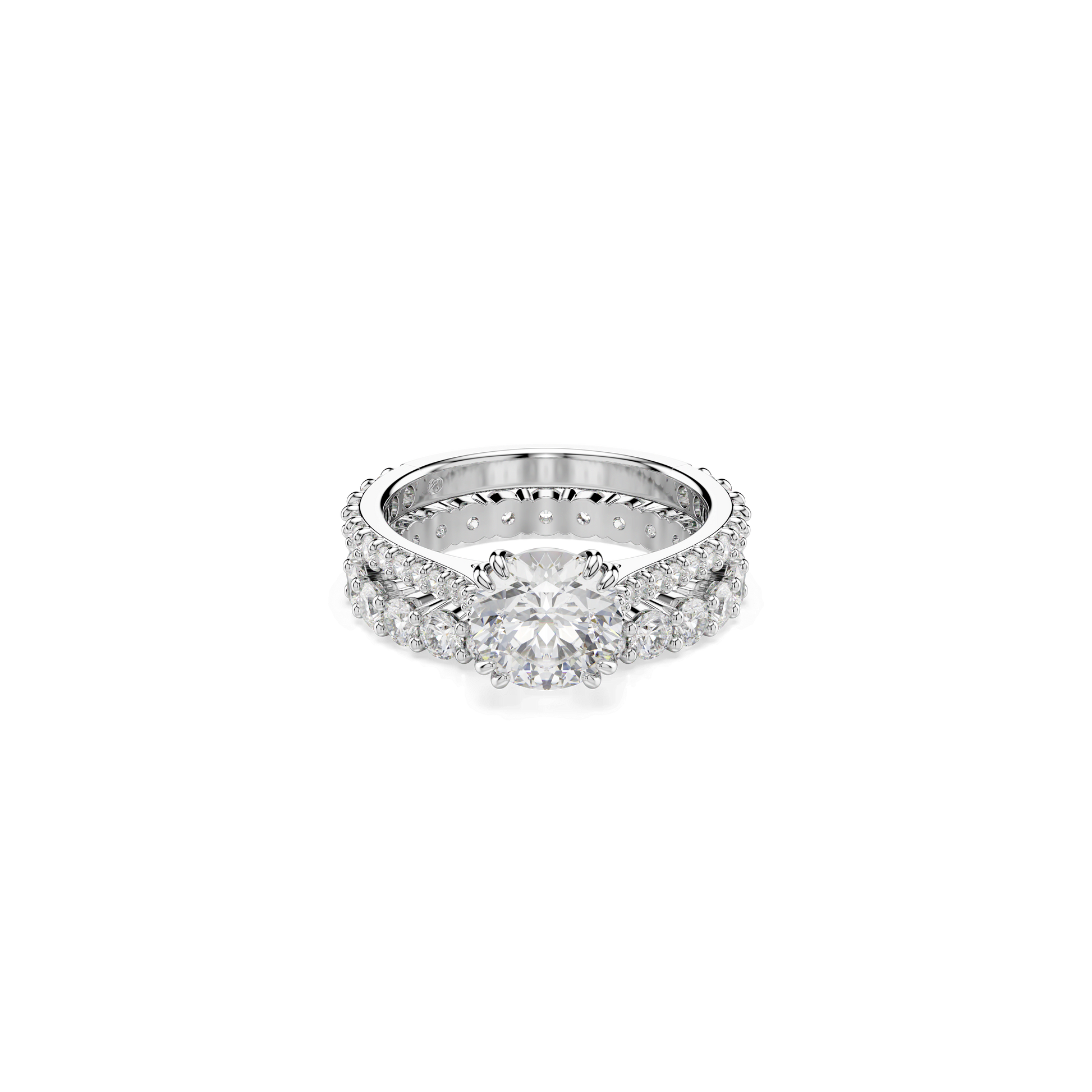 Stilla ring, Set (2), Round cut, White, Rhodium plated 5647662