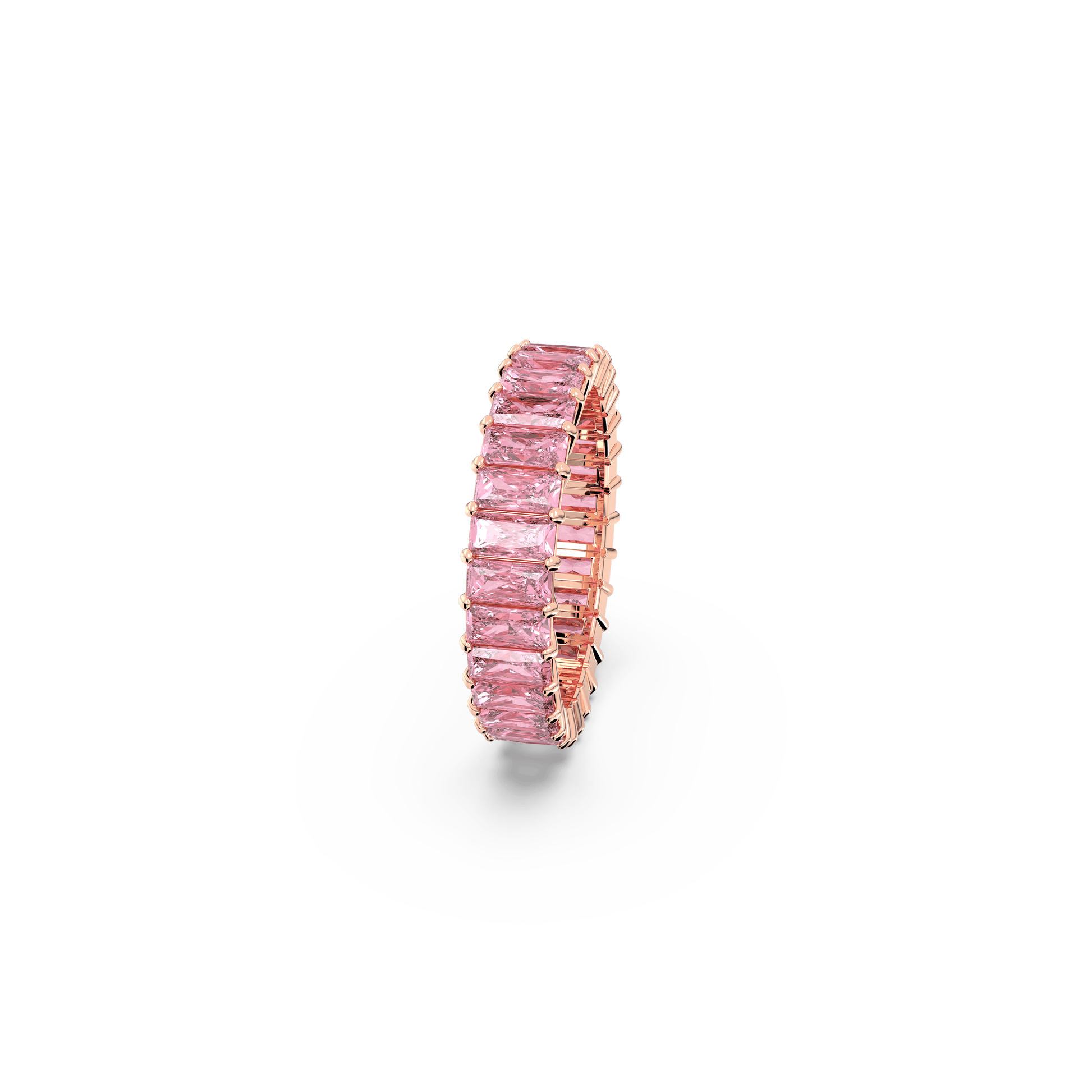 Matrix ring, Baguette cut, Pink, Rose gold-tone plated 5648287