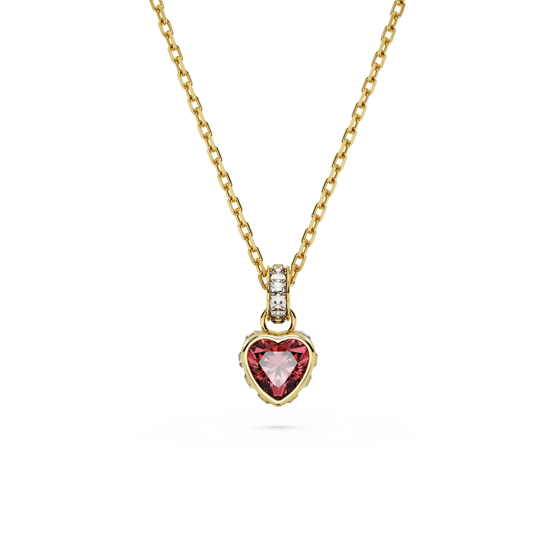 Chroma pendant, Heart, Red, Gold-tone plated 5648750