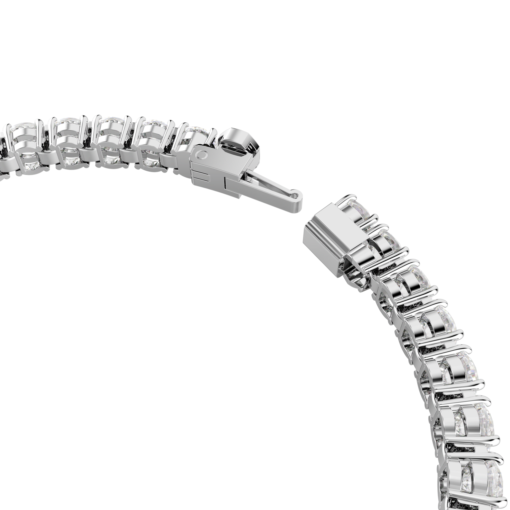 Matrix Tennis bracelet, Round cut, White, Rhodium plated 5648937