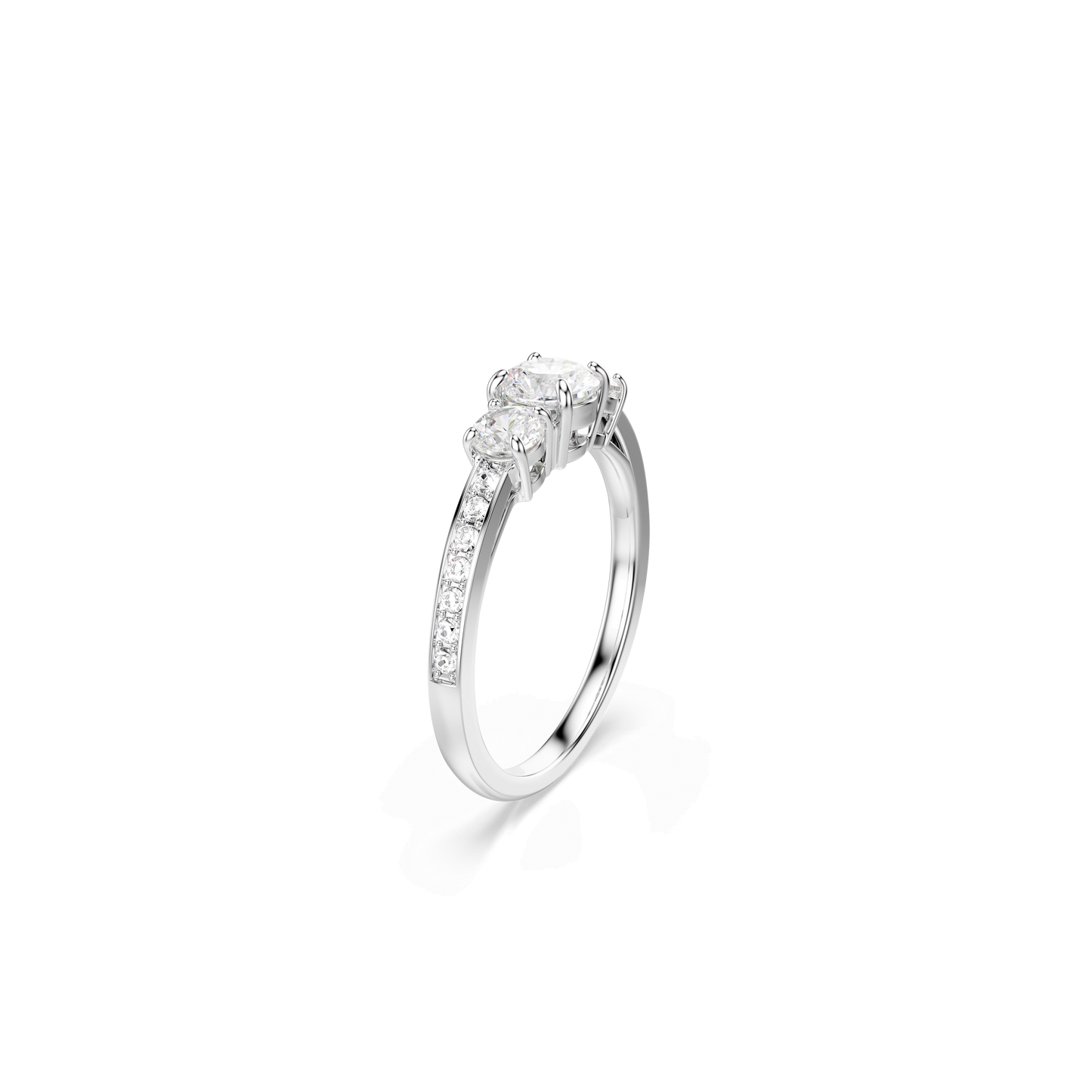 Stilla Attract ring, Round cut, White, Silver-tone finish 5655713