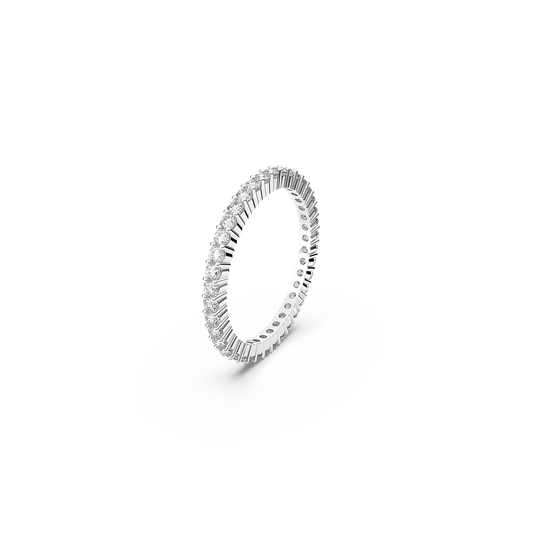 Matrix Vittore ring, Round cut, White, Silver-tone finish 5656297