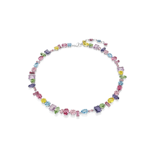 Gema necklace, Mixed cuts, Multicolored, Rhodium plated 5656397