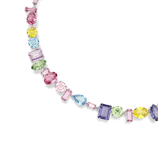 Gema necklace, Mixed cuts, Multicolored, Rhodium plated 5656397