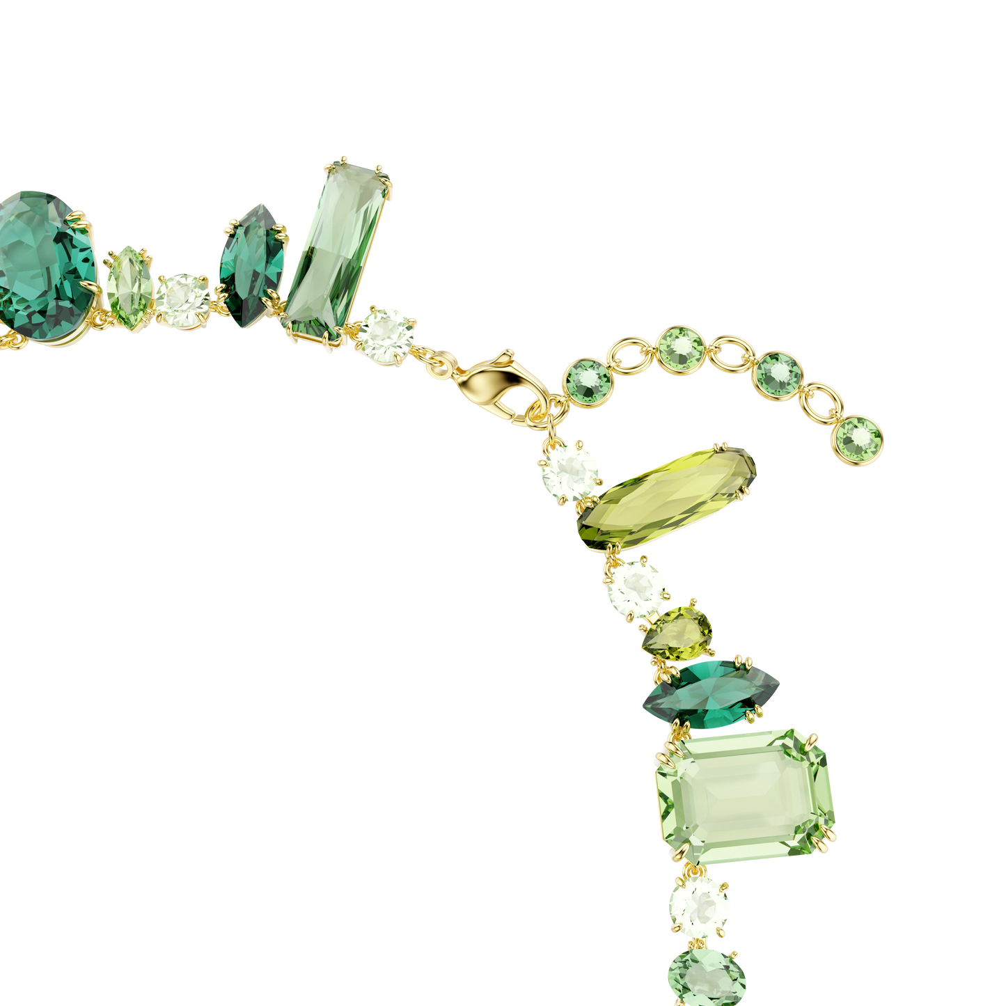 Gema necklace, Mixed cuts, Green, Gold-tone plated 5657388