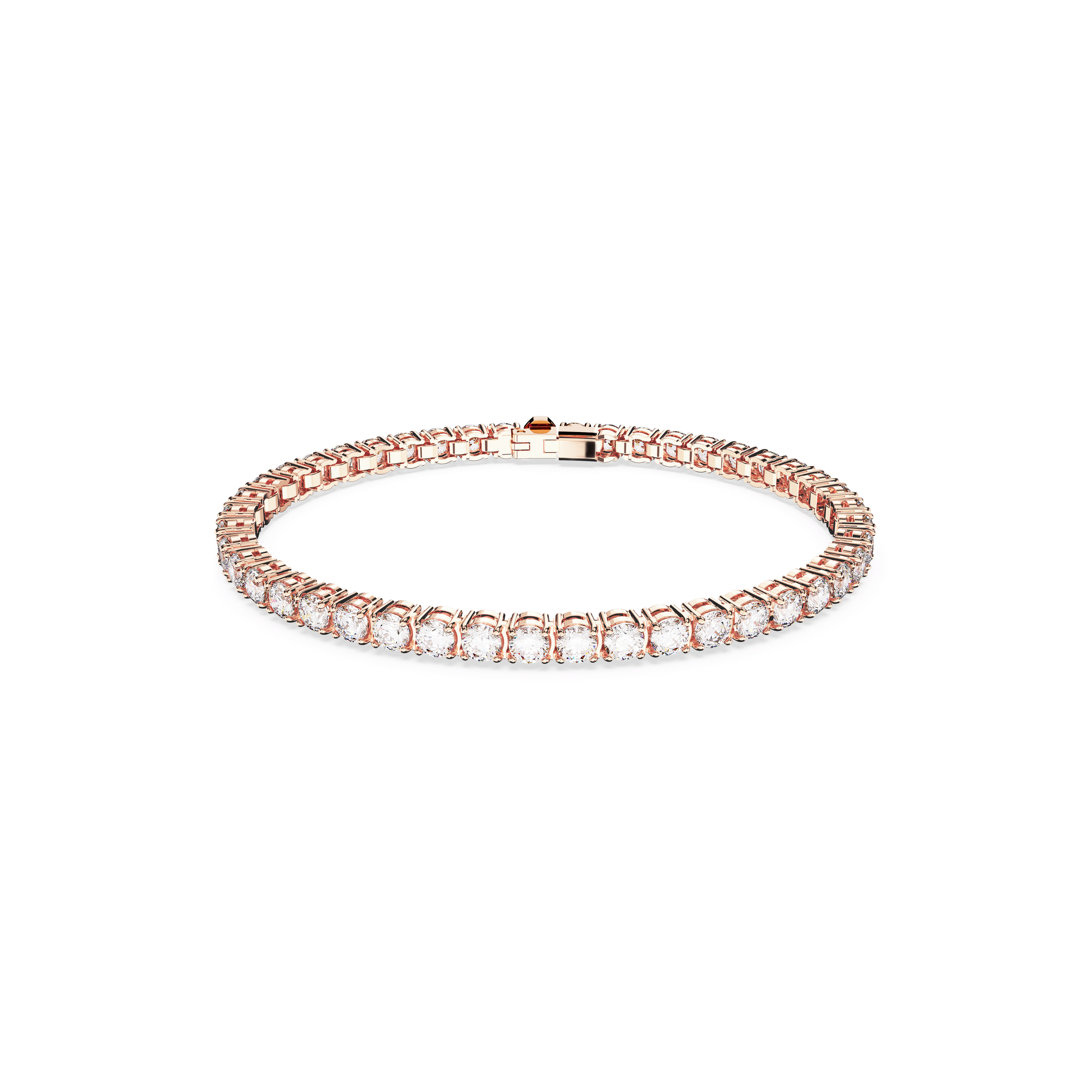 Matrix Tennis bracelet, Round cut, White, Rose gold-tone plated 5657660