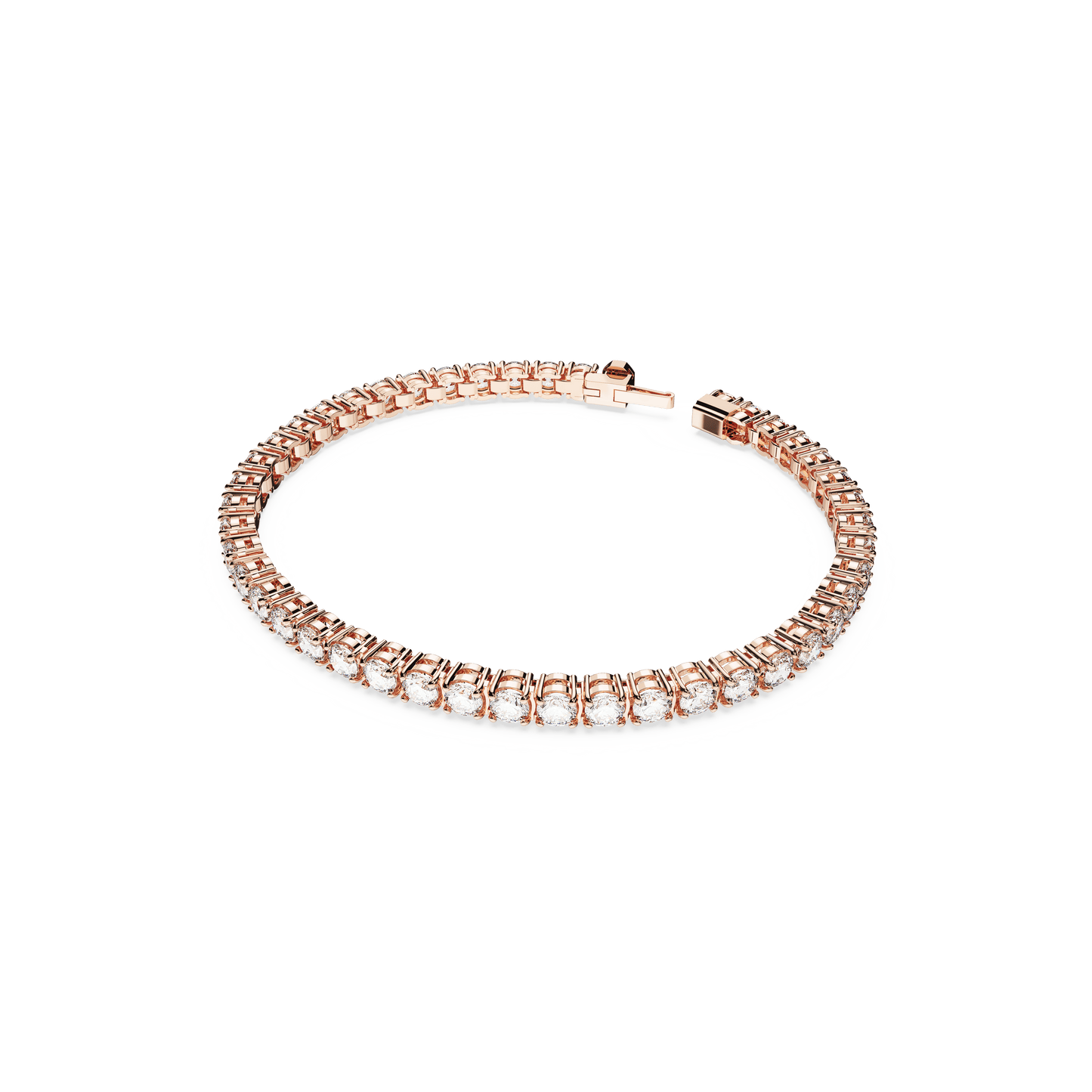 Matrix Tennis bracelet, Round cut, White, Rose gold-tone plated 5657660