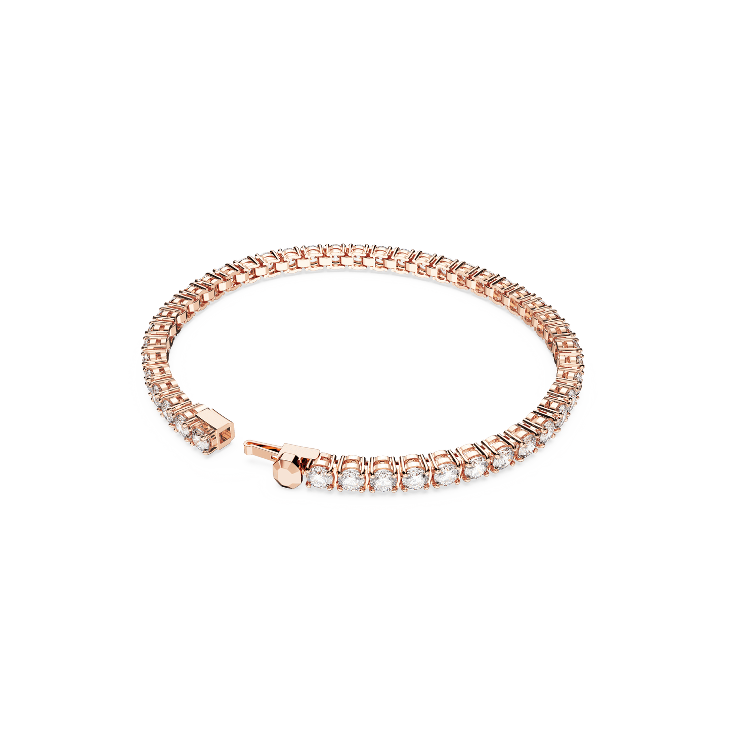 Matrix Tennis bracelet, Round cut, White, Rose gold-tone plated 5657660