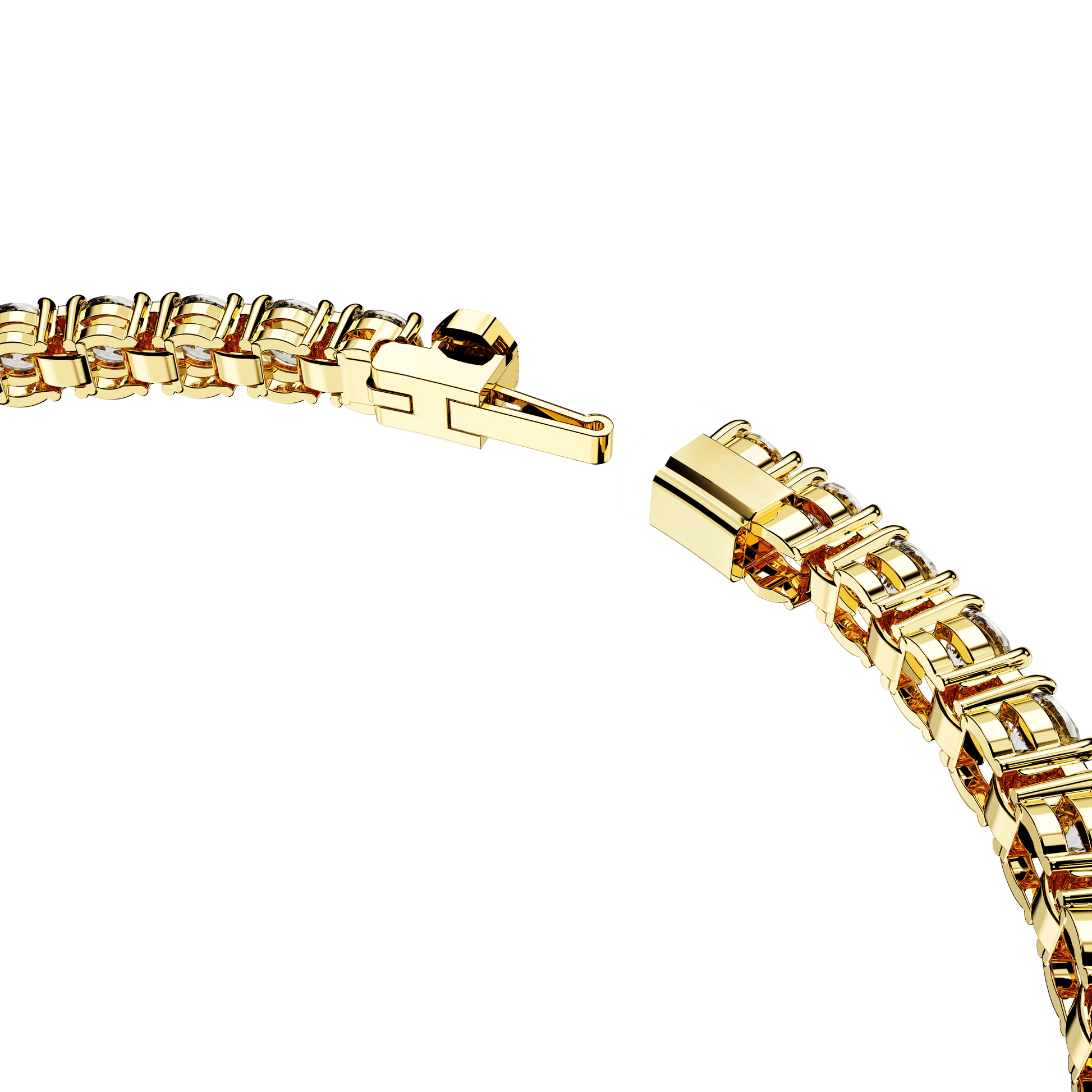 Matrix Tennis bracelet, Round cut, White, Gold-tone plated 5657663