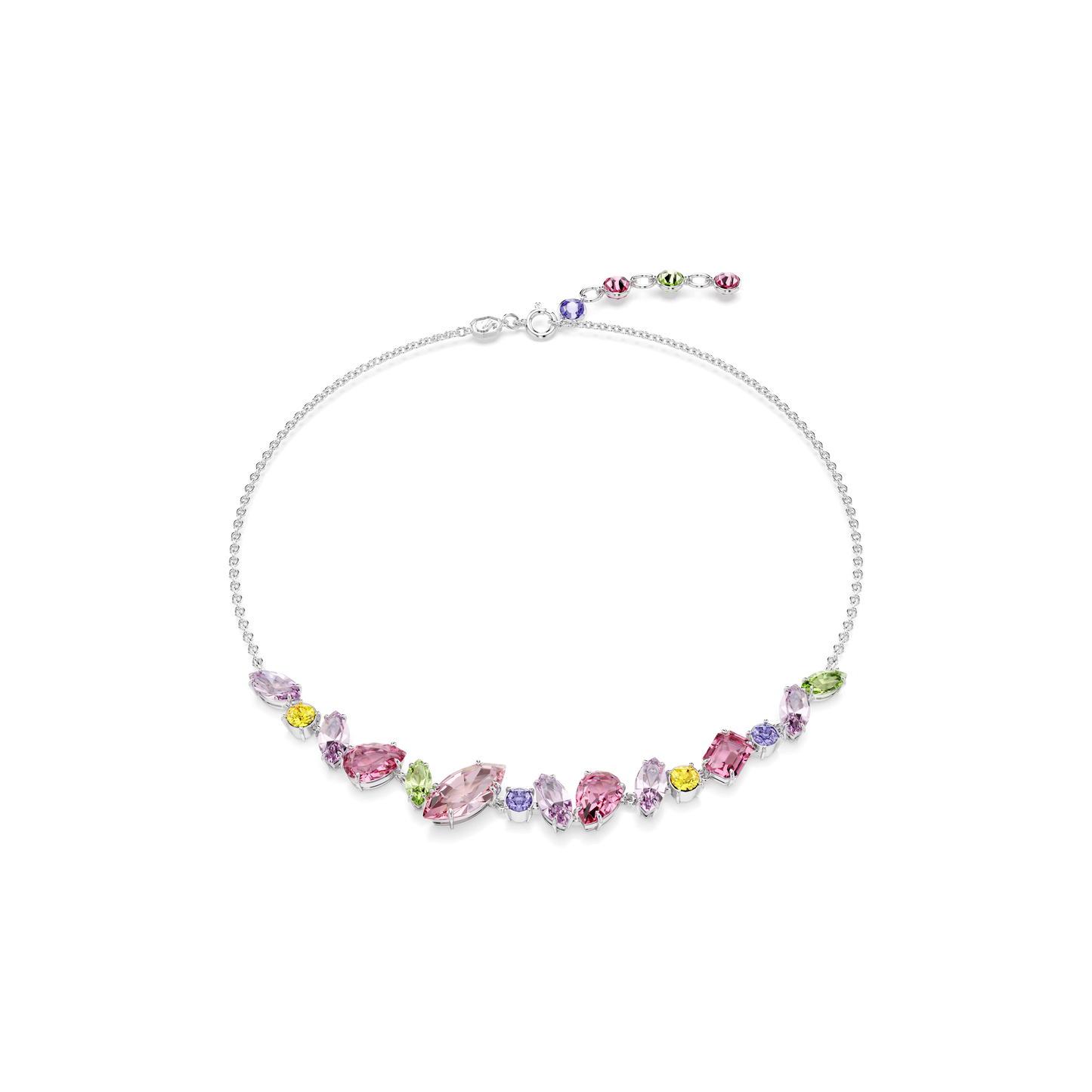 Gema necklace, Mixed cuts, Multicolored, Rhodium plated 5658398