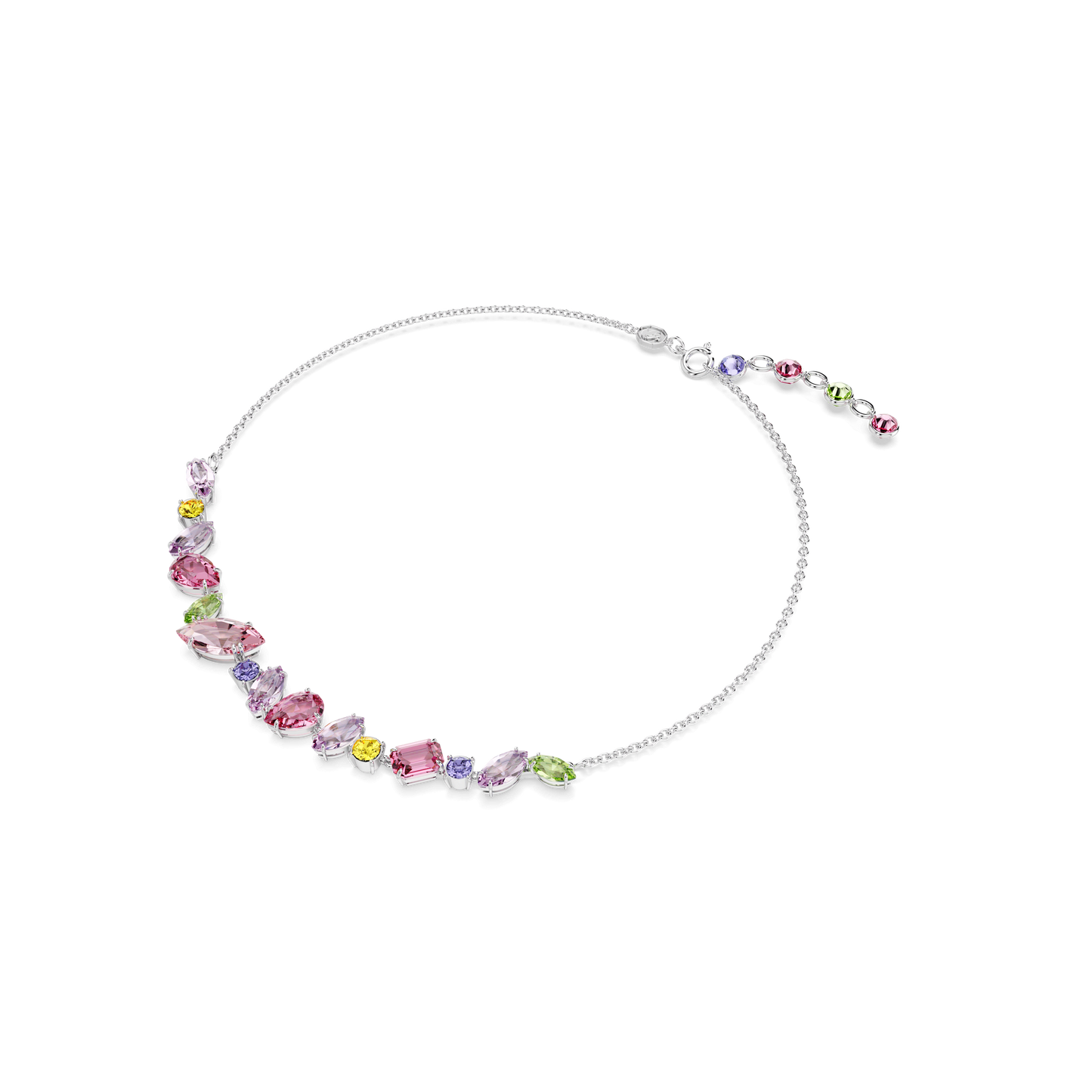 Gema necklace, Mixed cuts, Multicolored, Rhodium plated 5658398