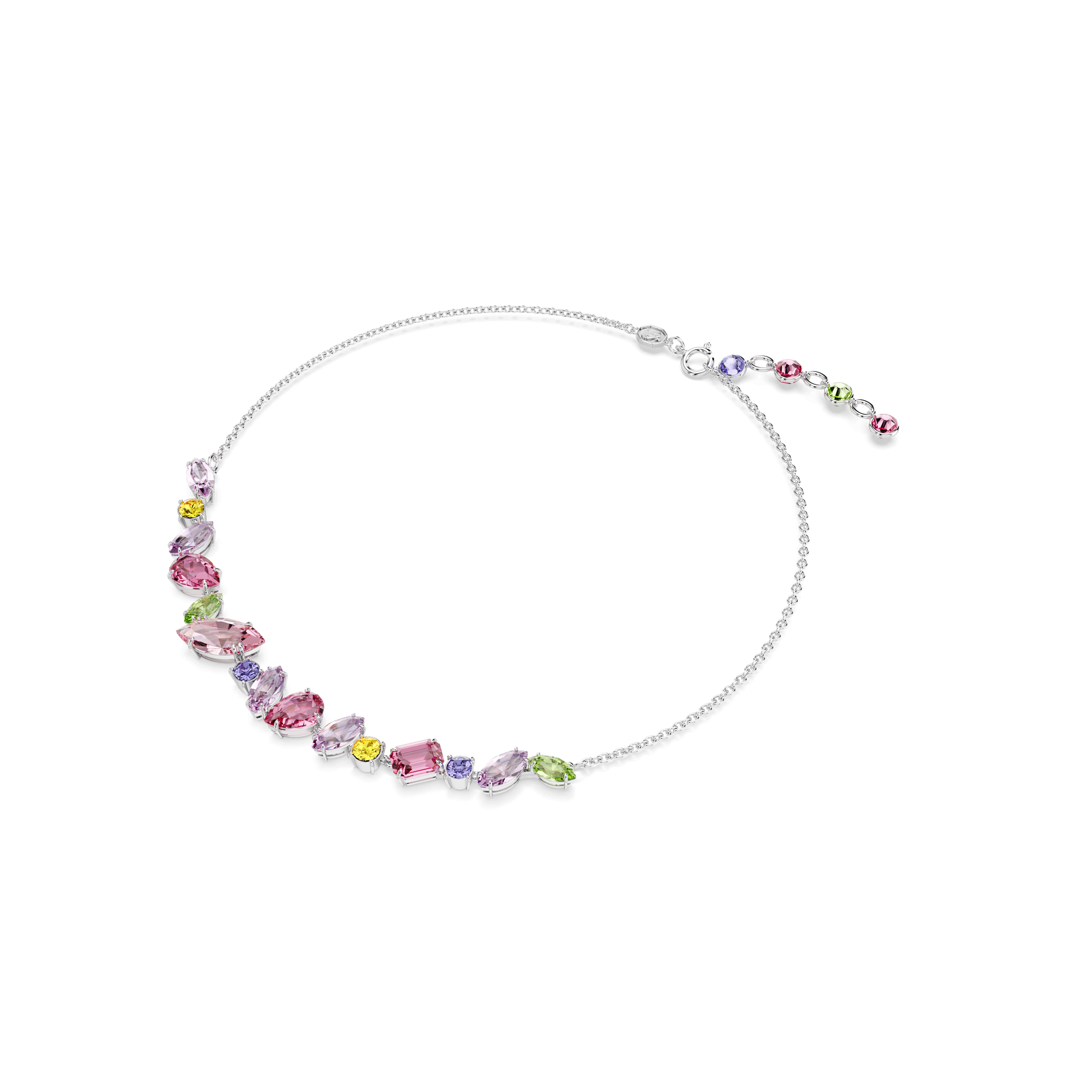 Gema necklace, Mixed cuts, Multicolored, Rhodium plated 5658398