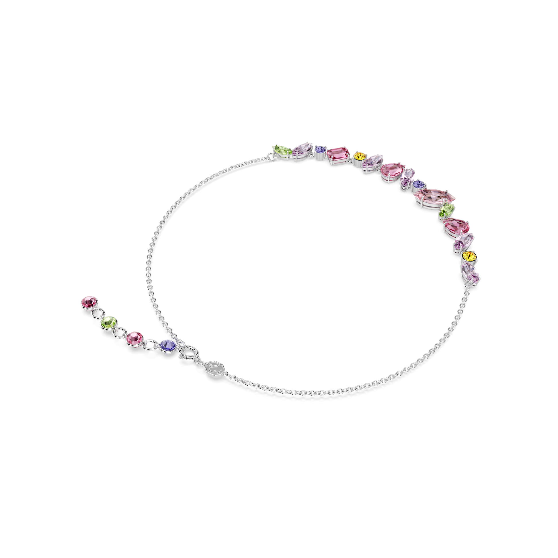 Gema necklace, Mixed cuts, Multicolored, Rhodium plated 5658398