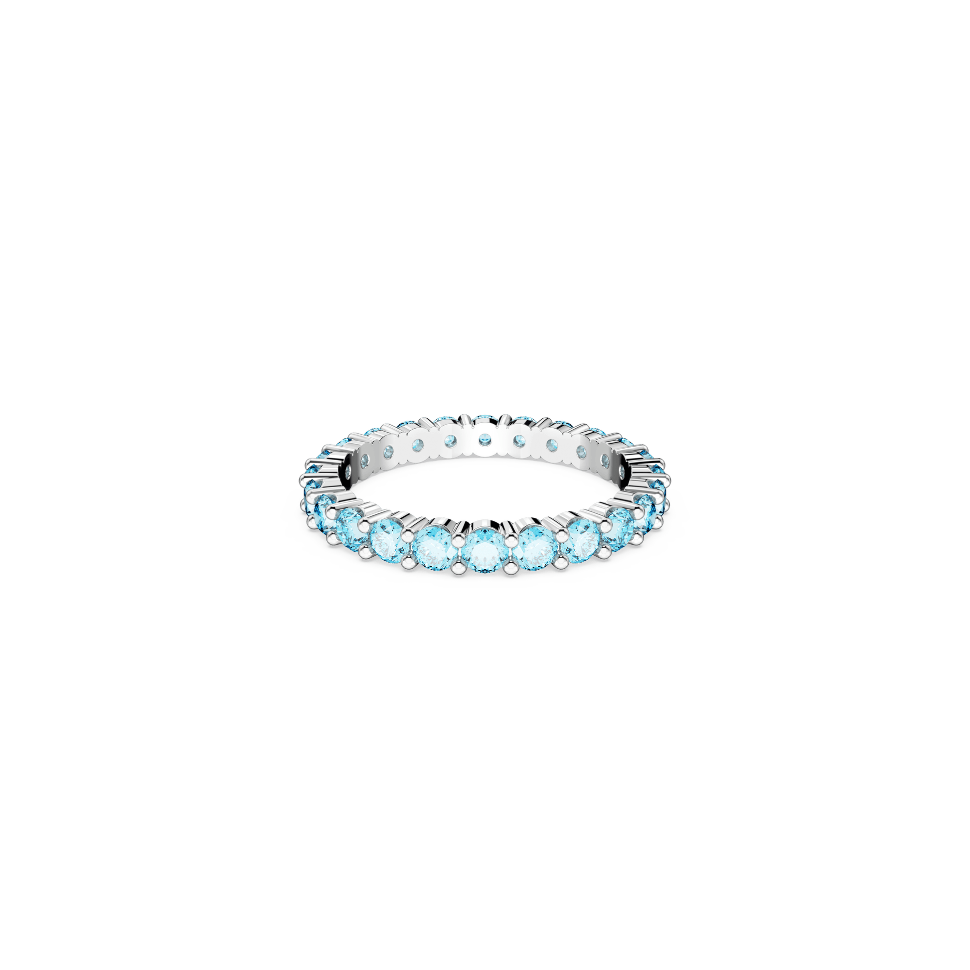 Matrix ring, Round cut, Blue, Rhodium plated 5658673
