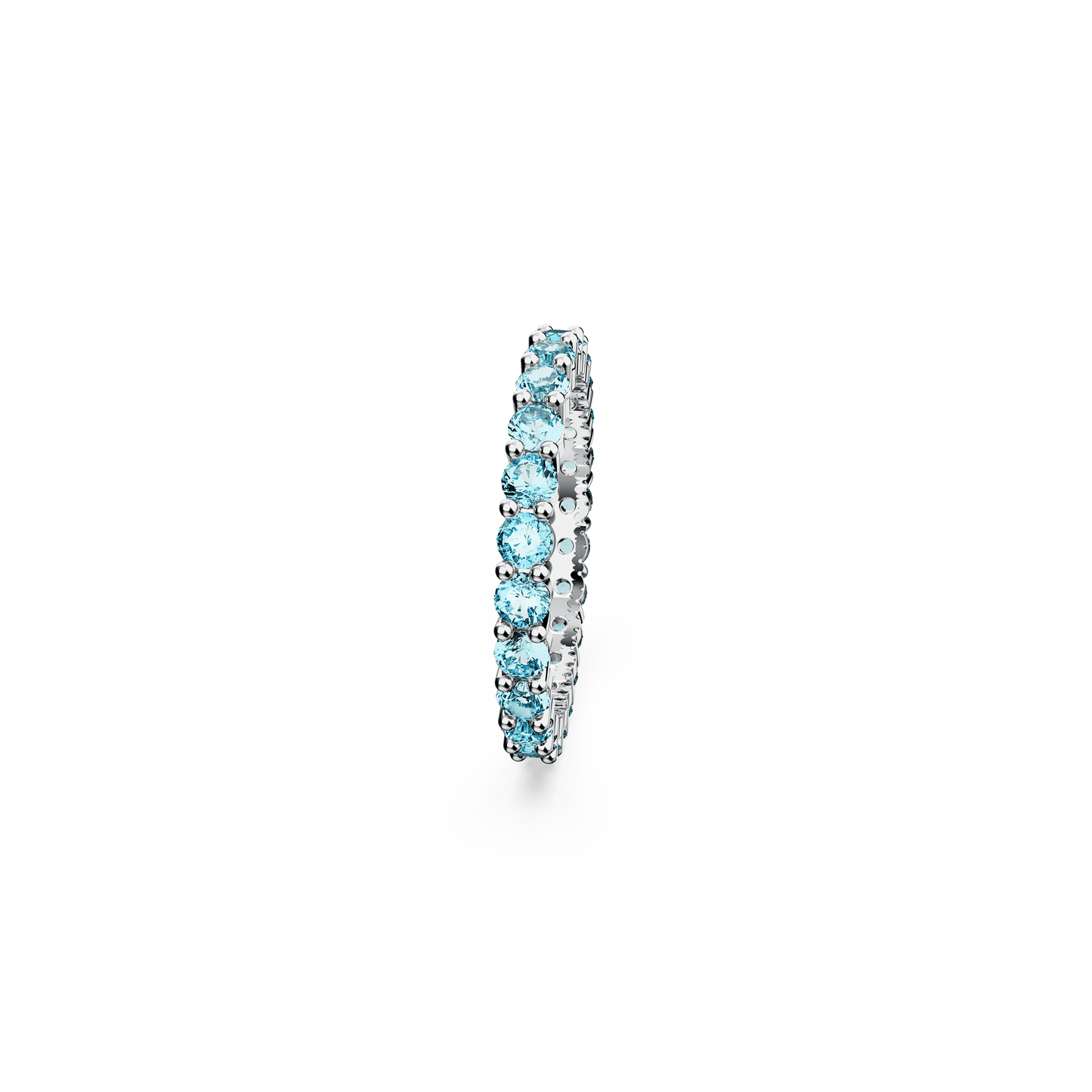 Matrix ring, Round cut, Blue, Rhodium plated 5658673