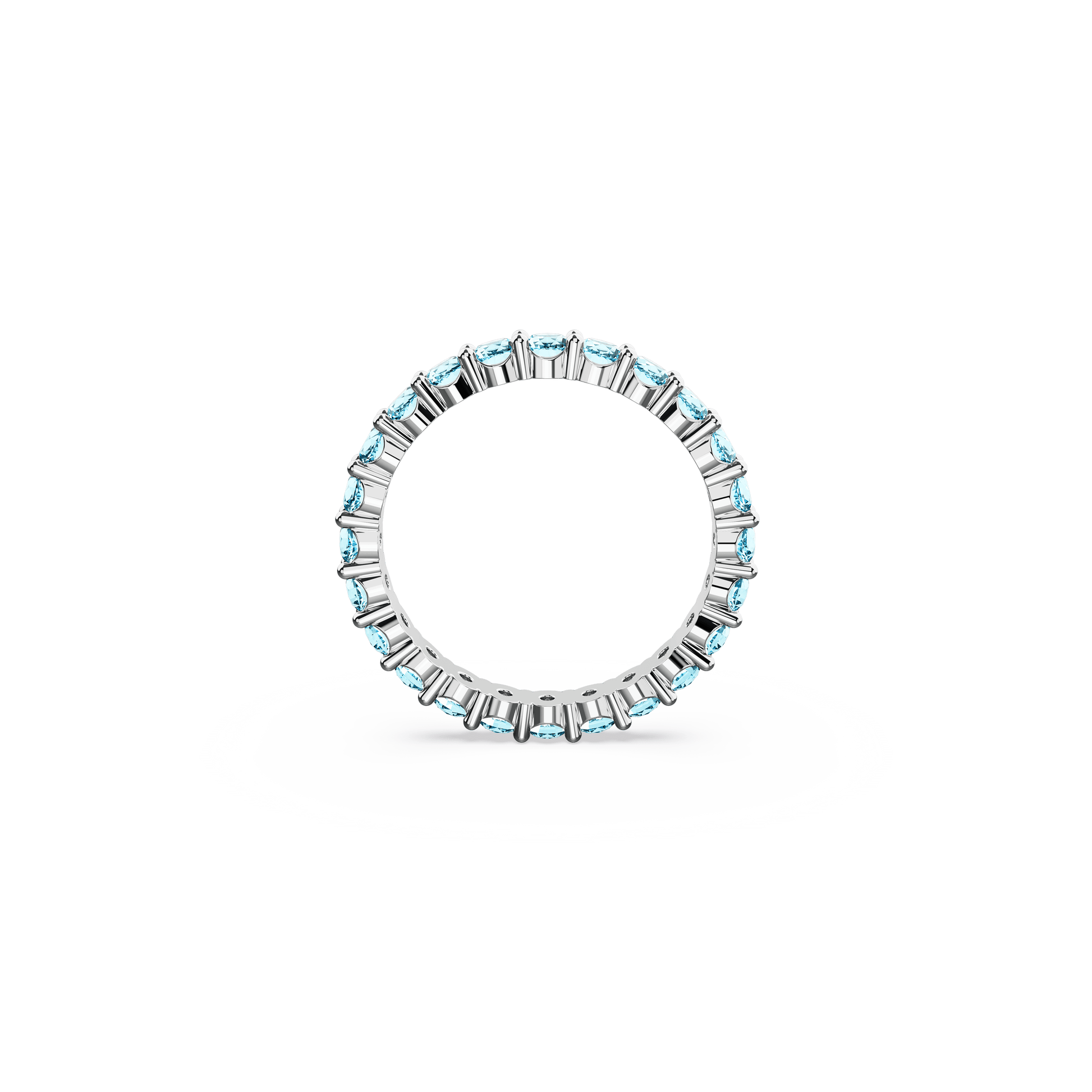 Matrix ring, Round cut, Blue, Rhodium plated 5658673