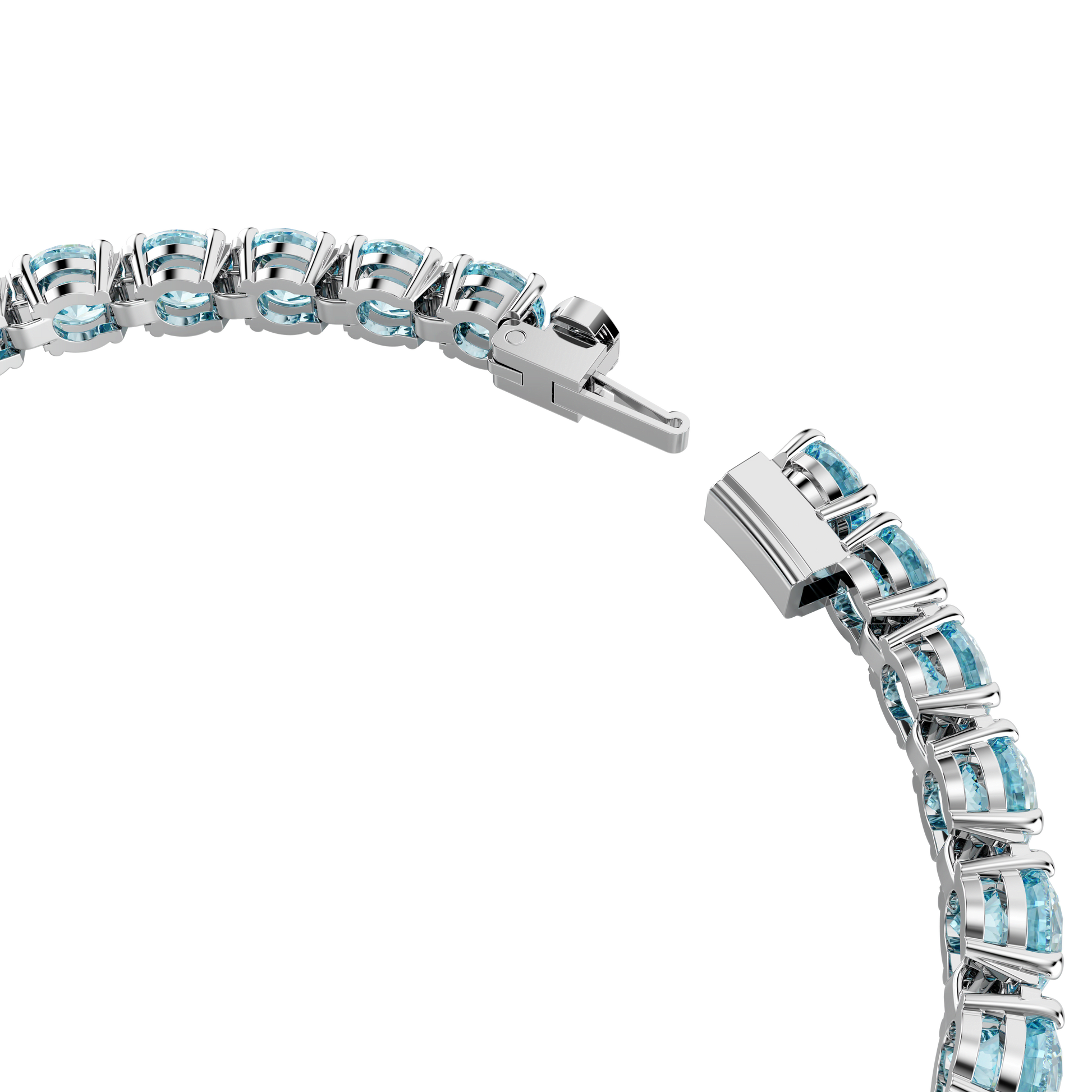 Matrix Tennis bracelet, Round cut, Blue, Rhodium plated 5660914