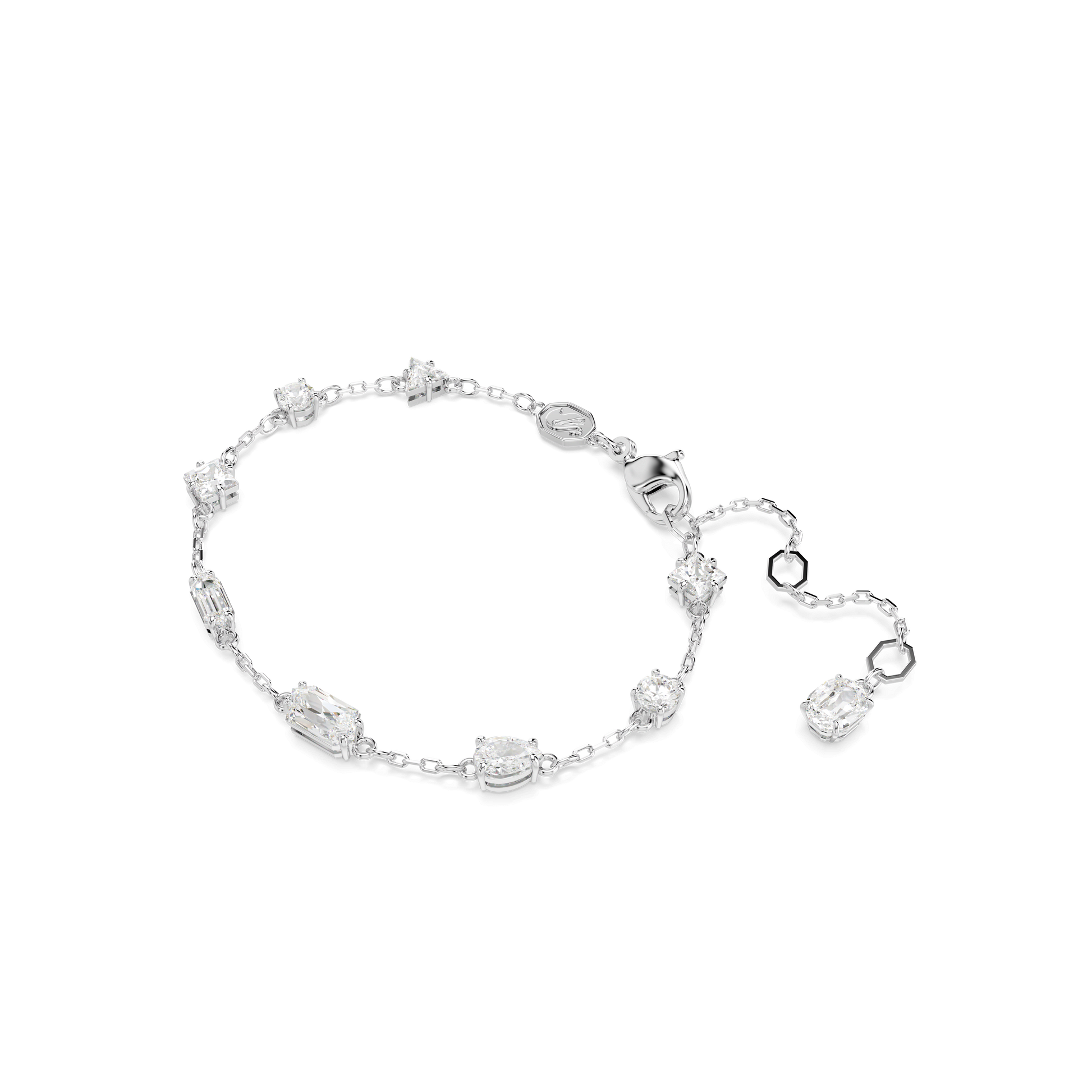 Mesmera bracelet, Mixed cuts, Scattered design, White, Rhodium plated 5661530