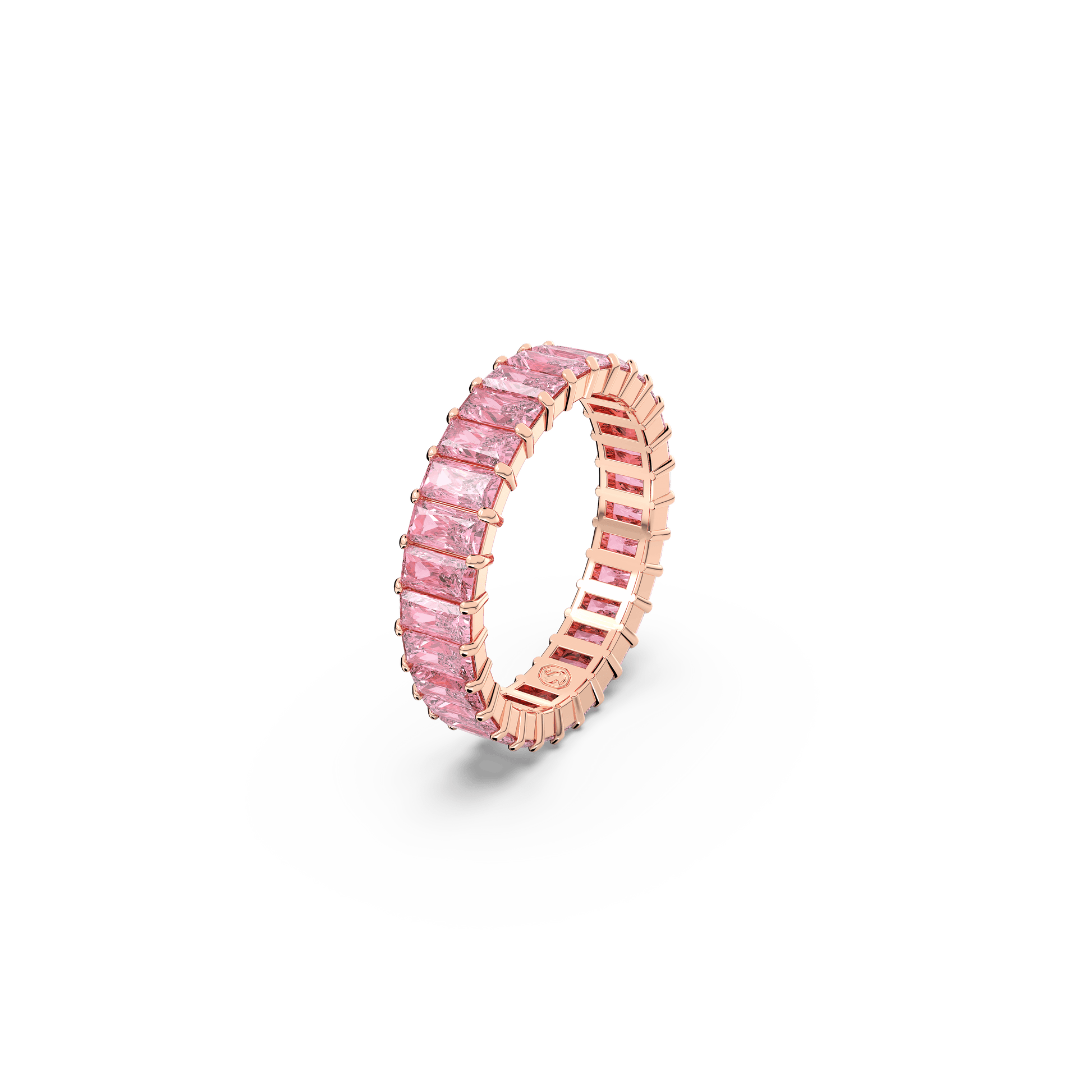 Matrix ring, Baguette cut, Pink, Rose gold-tone plated 5662103