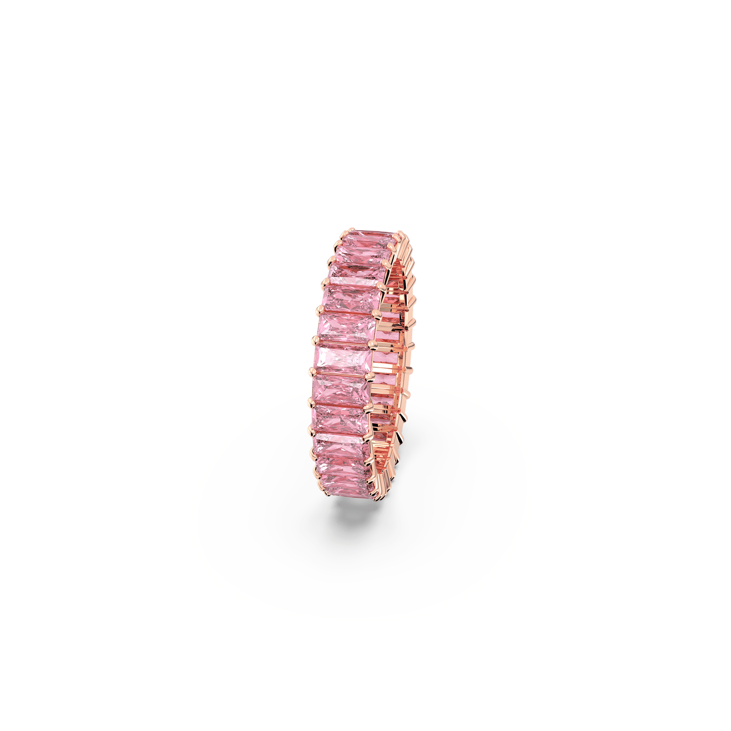 Matrix ring, Baguette cut, Pink, Rose gold-tone plated 5662103