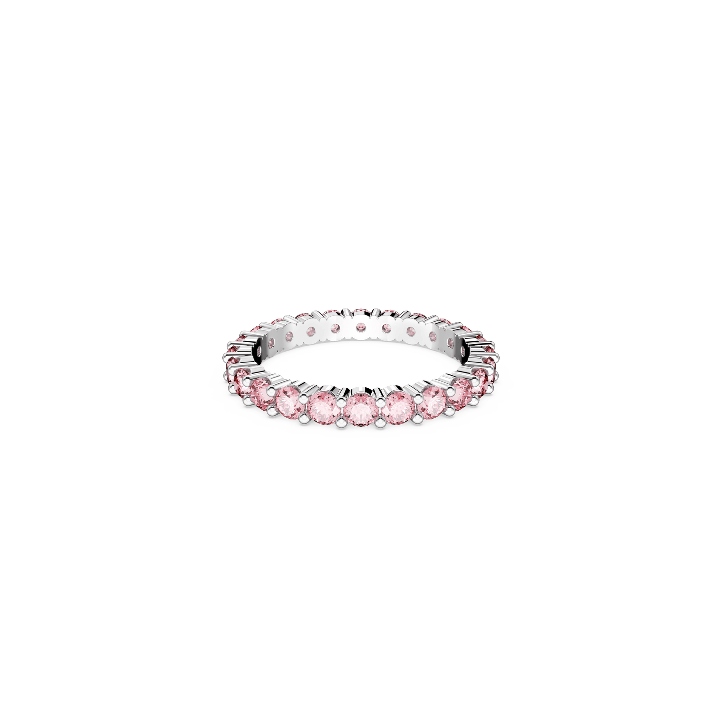 Matrix ring, Round cut, Pink, Rhodium plated 5664431
