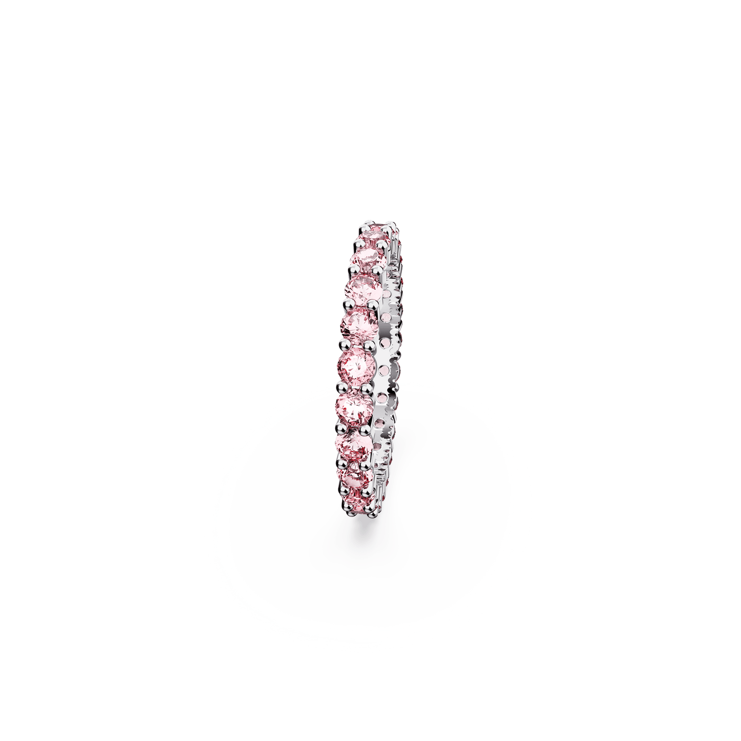 Matrix ring, Round cut, Pink, Rhodium plated 5664431