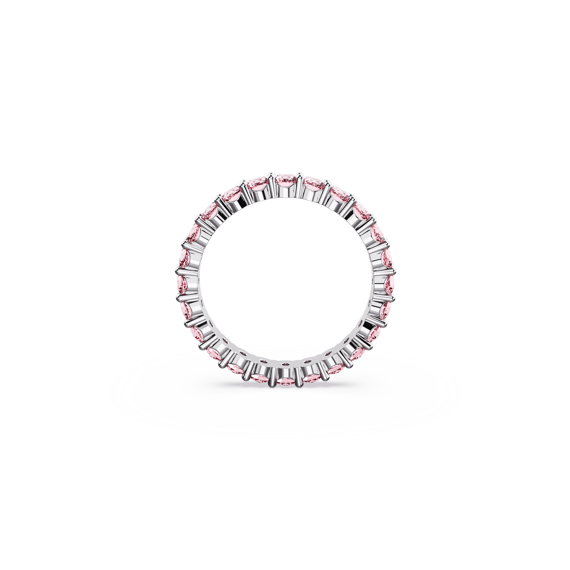 Matrix ring, Round cut, Pink, Rhodium plated 5664431