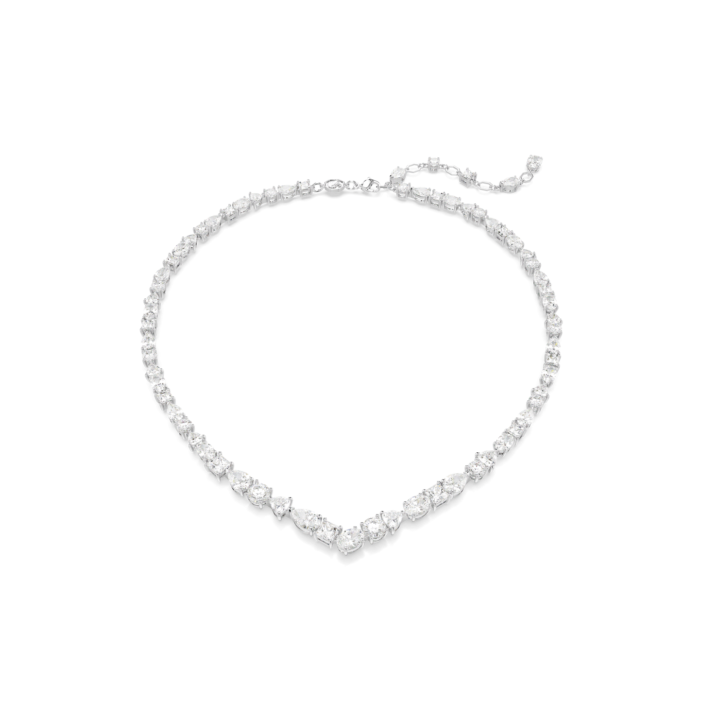 Mesmera necklace, Mixed cuts, White, Rhodium plated 5665242
