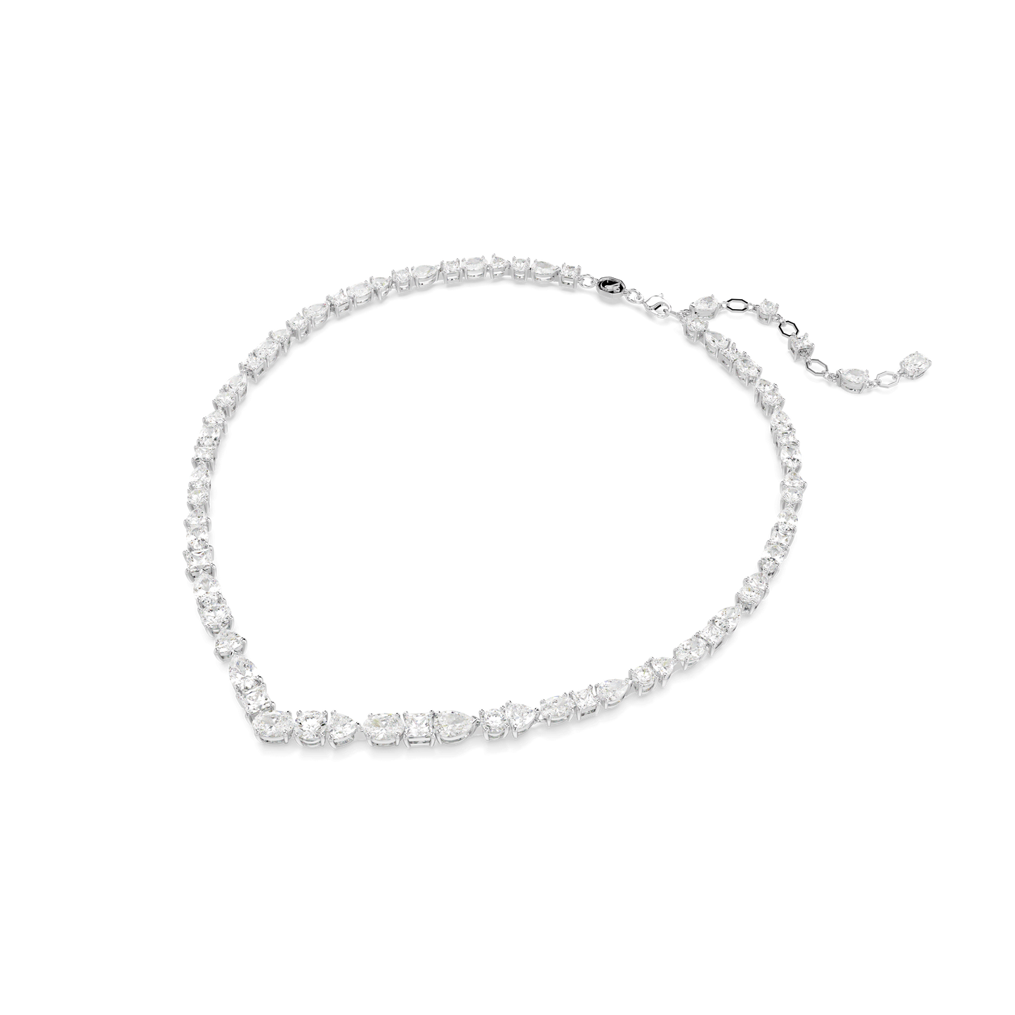 Mesmera necklace, Mixed cuts, White, Rhodium plated 5665242