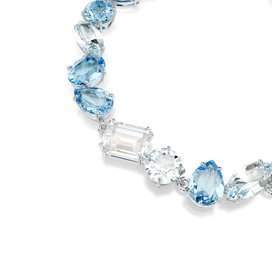 Gema bracelet, Mixed cuts, Blue, Rhodium plated 5666018