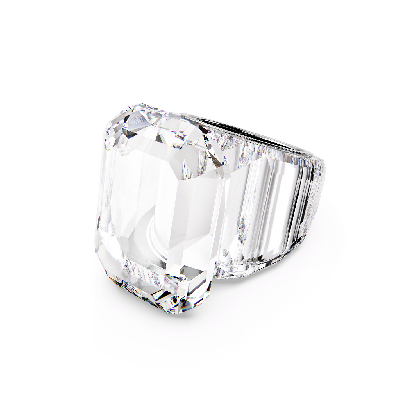 Lucent cocktail ring, Octagon cut, White 5666587