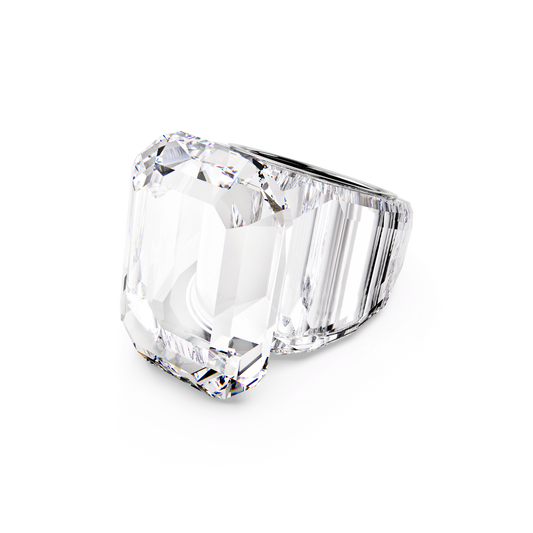 Lucent cocktail ring, Octagon cut, White 5666587