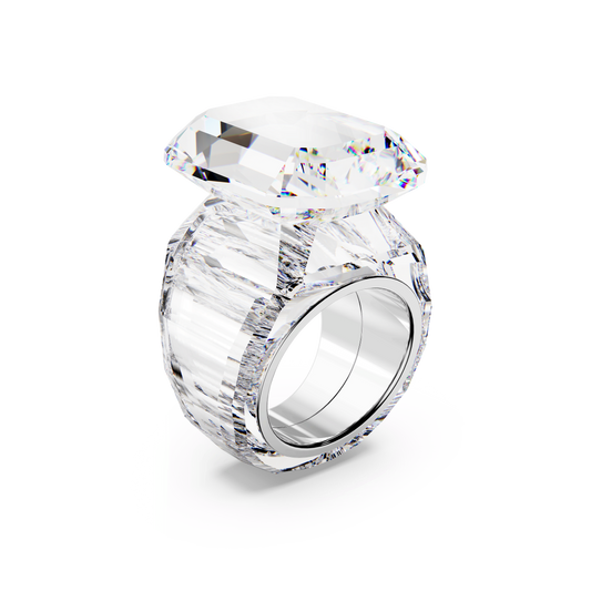 Lucent cocktail ring, Octagon cut, White 5666590