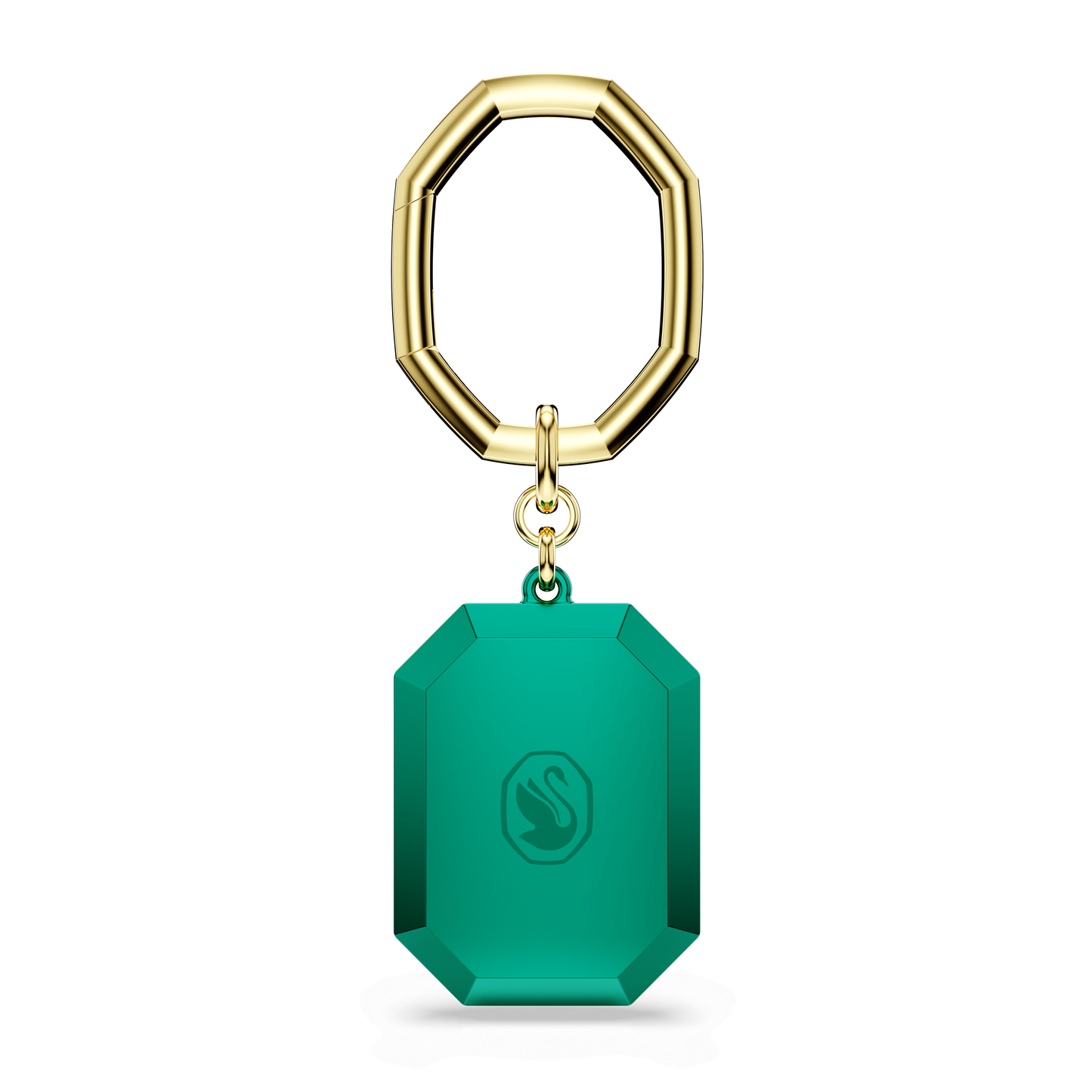 Key ring, Octagon cut, Green, Mixed metal finish 5666643