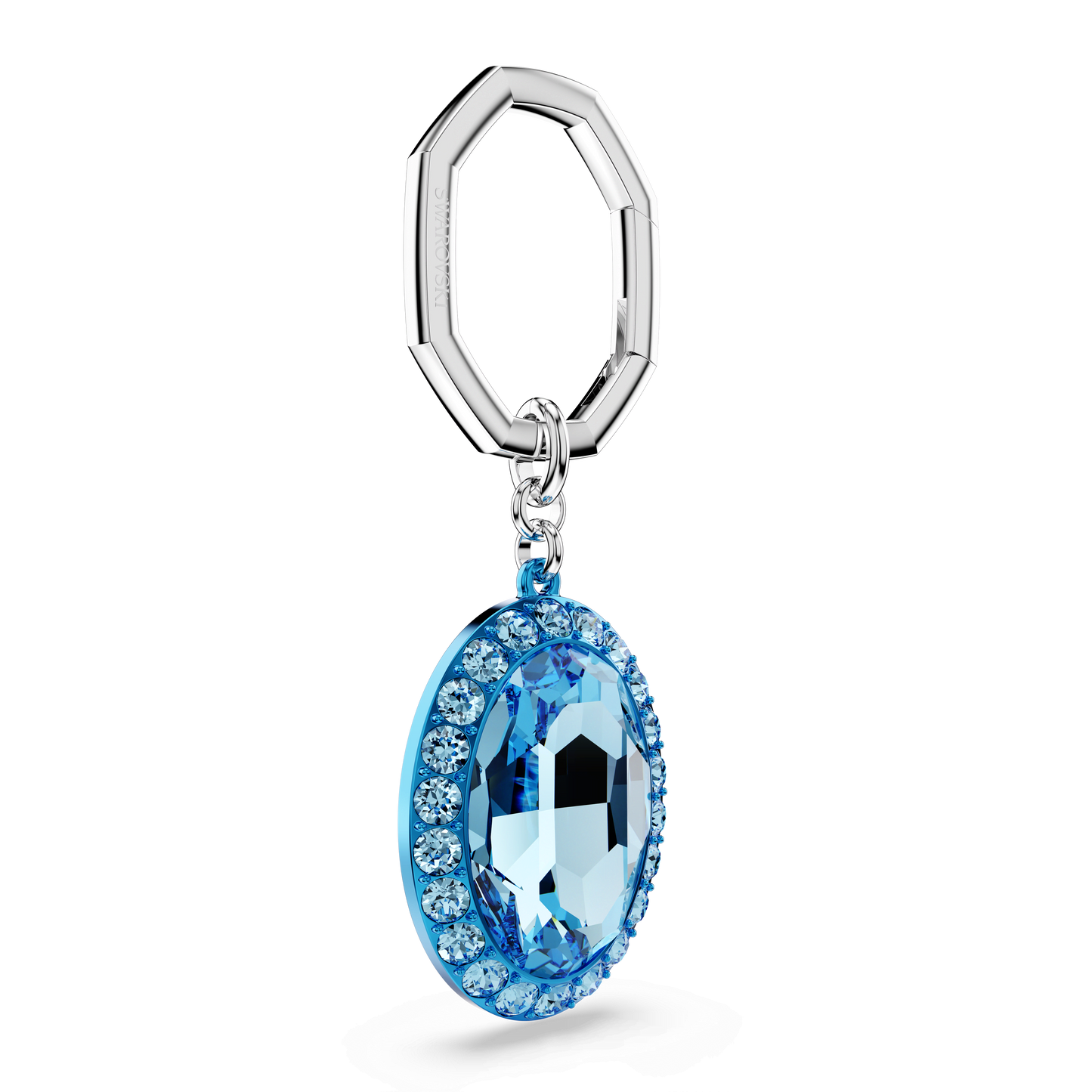 Key ring, Oval cut, Blue, Mixed metal finish 5666644