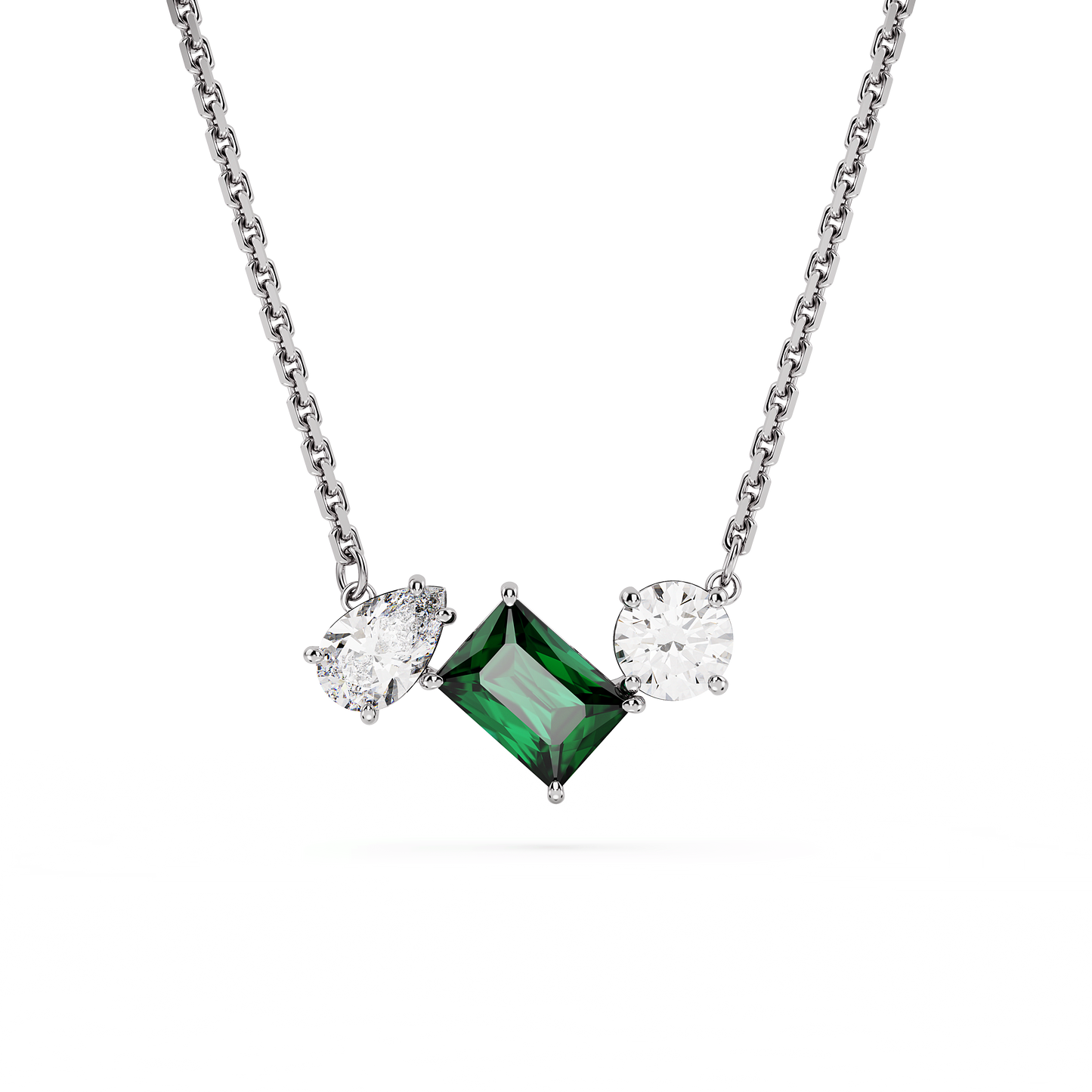 Mesmera pendant, Mixed cuts, Green, Rhodium plated 5668278