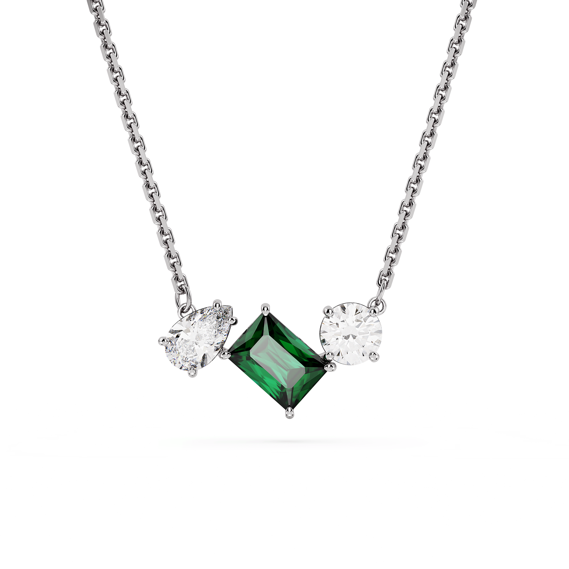 Mesmera pendant, Mixed cuts, Green, Rhodium plated 5668278