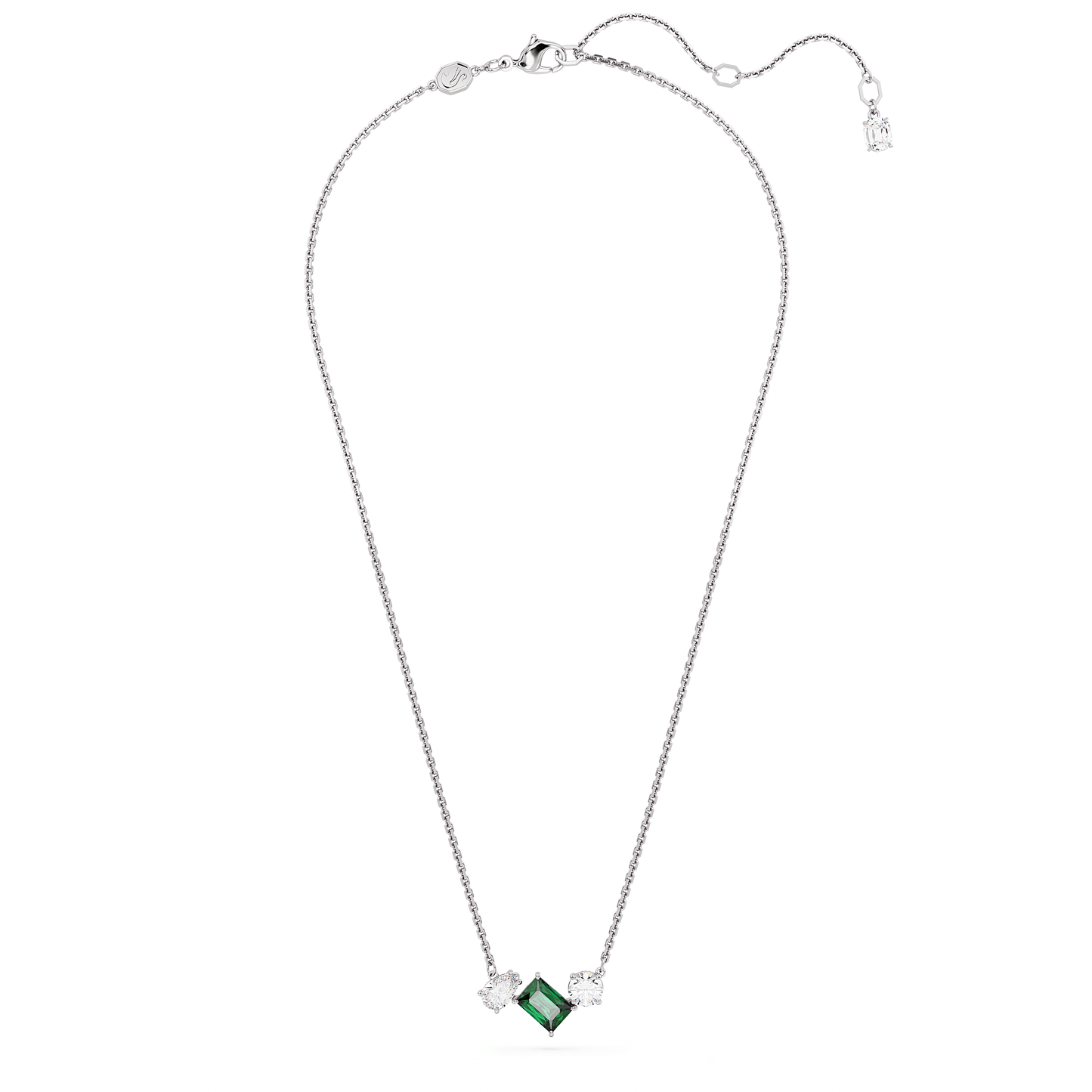 Mesmera pendant, Mixed cuts, Green, Rhodium plated 5668278