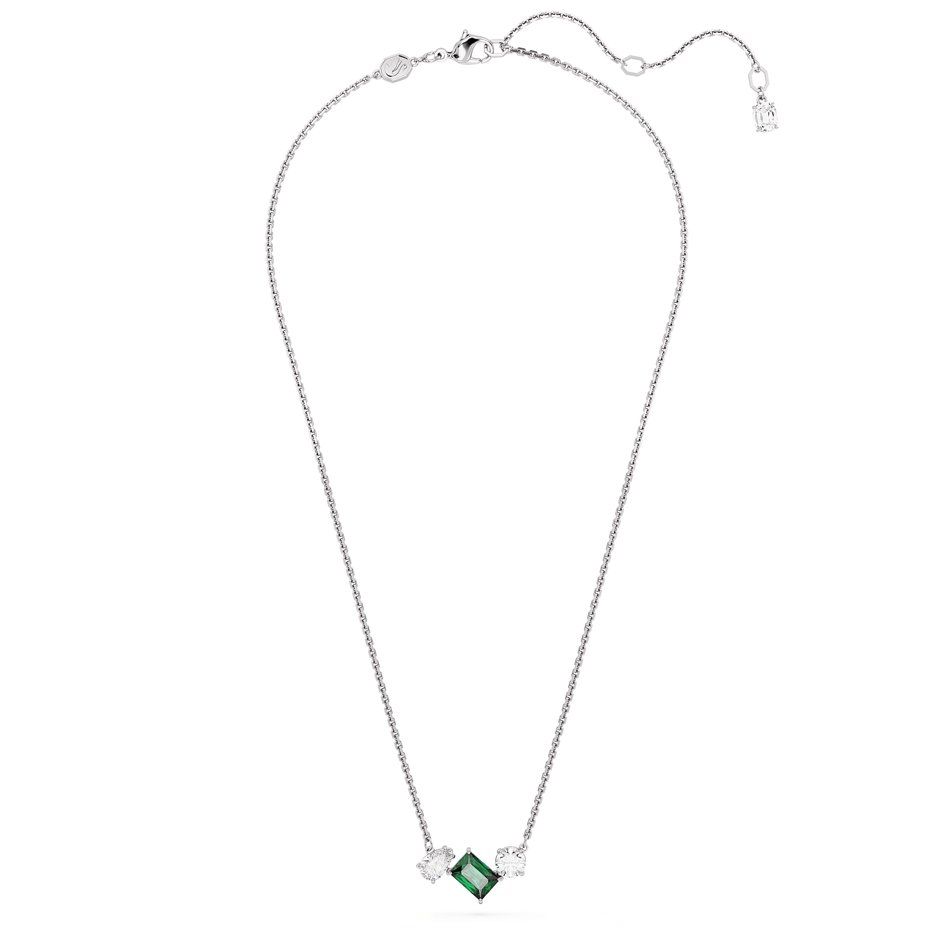Mesmera pendant, Mixed cuts, Green, Rhodium plated 5668278